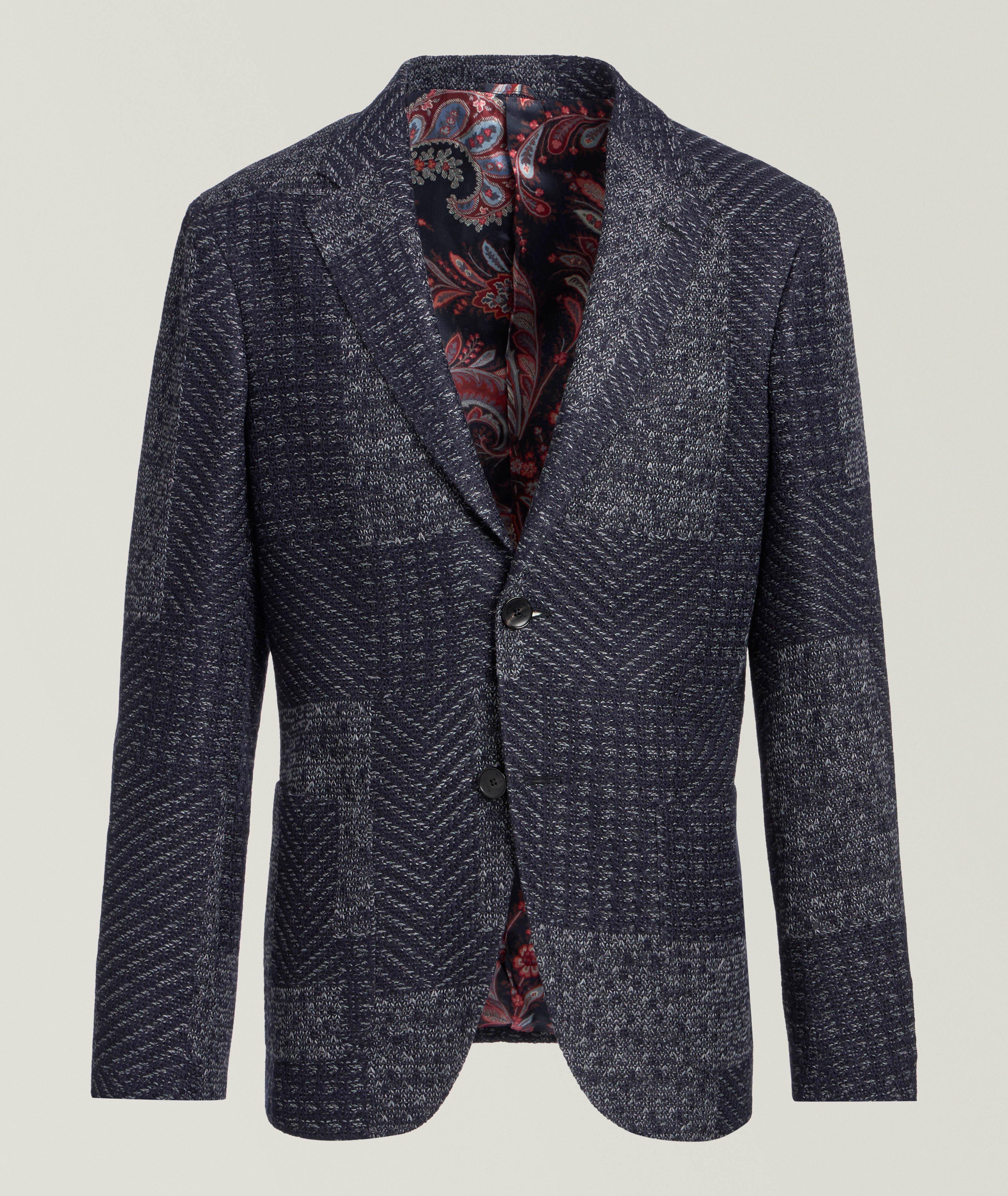 Patchwork Wool-Blend Sport Jacket