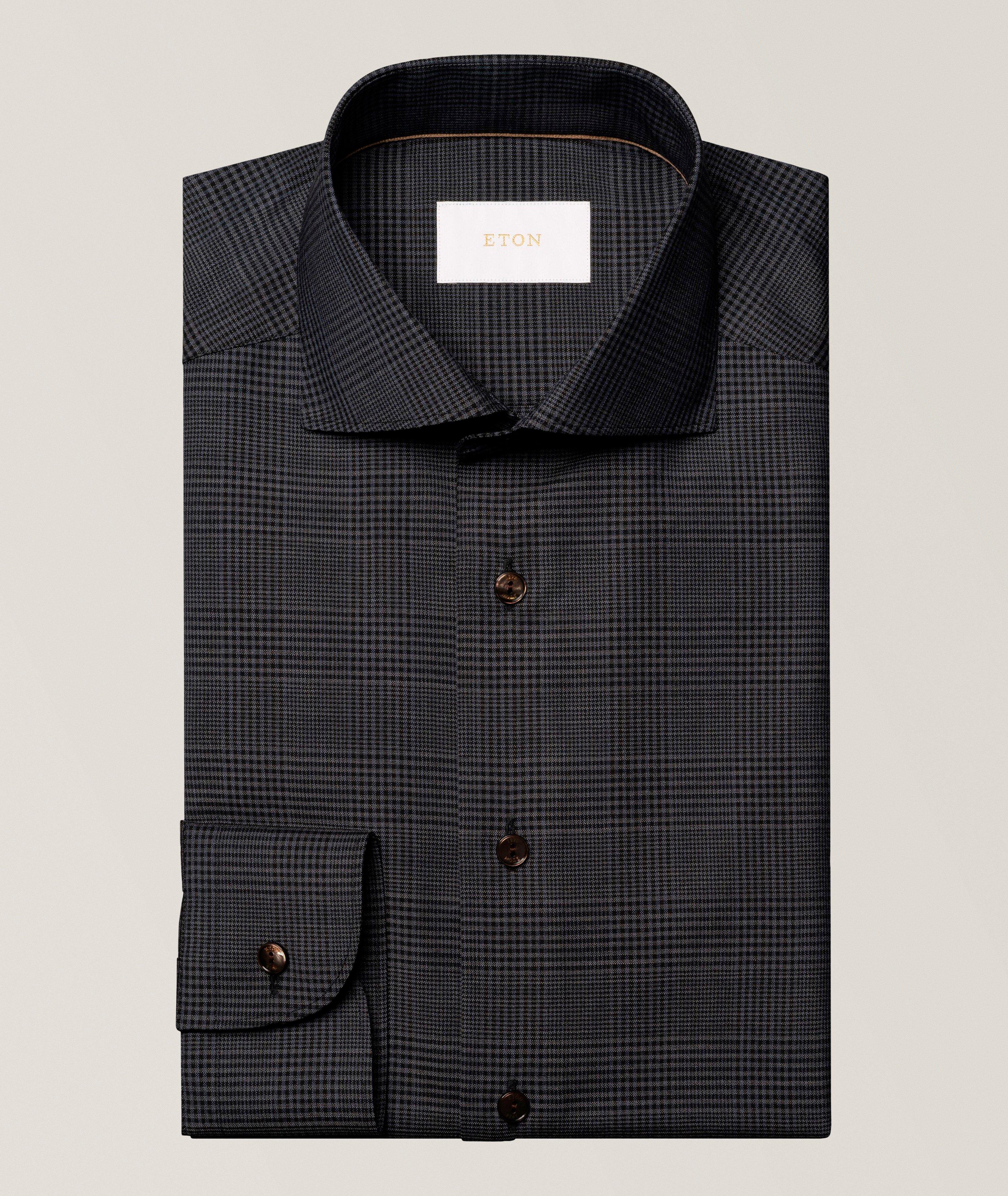 Slim-Fit Check Merino Wool Shirt image 1