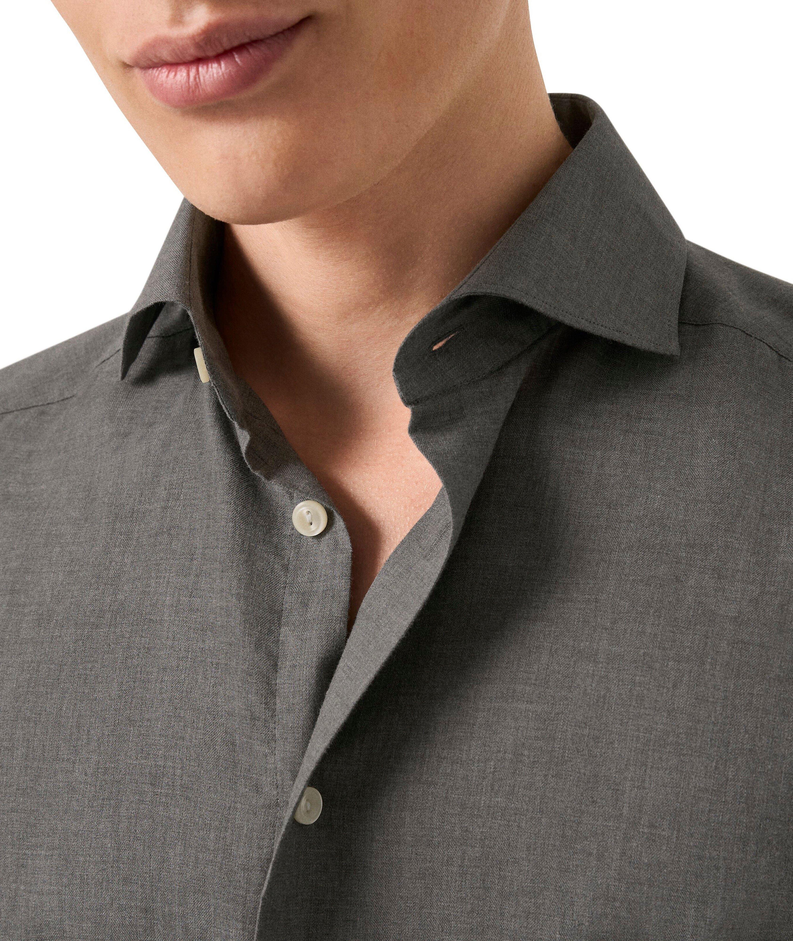 Slim-Fit Signature Flannel Dress Shirt image 4
