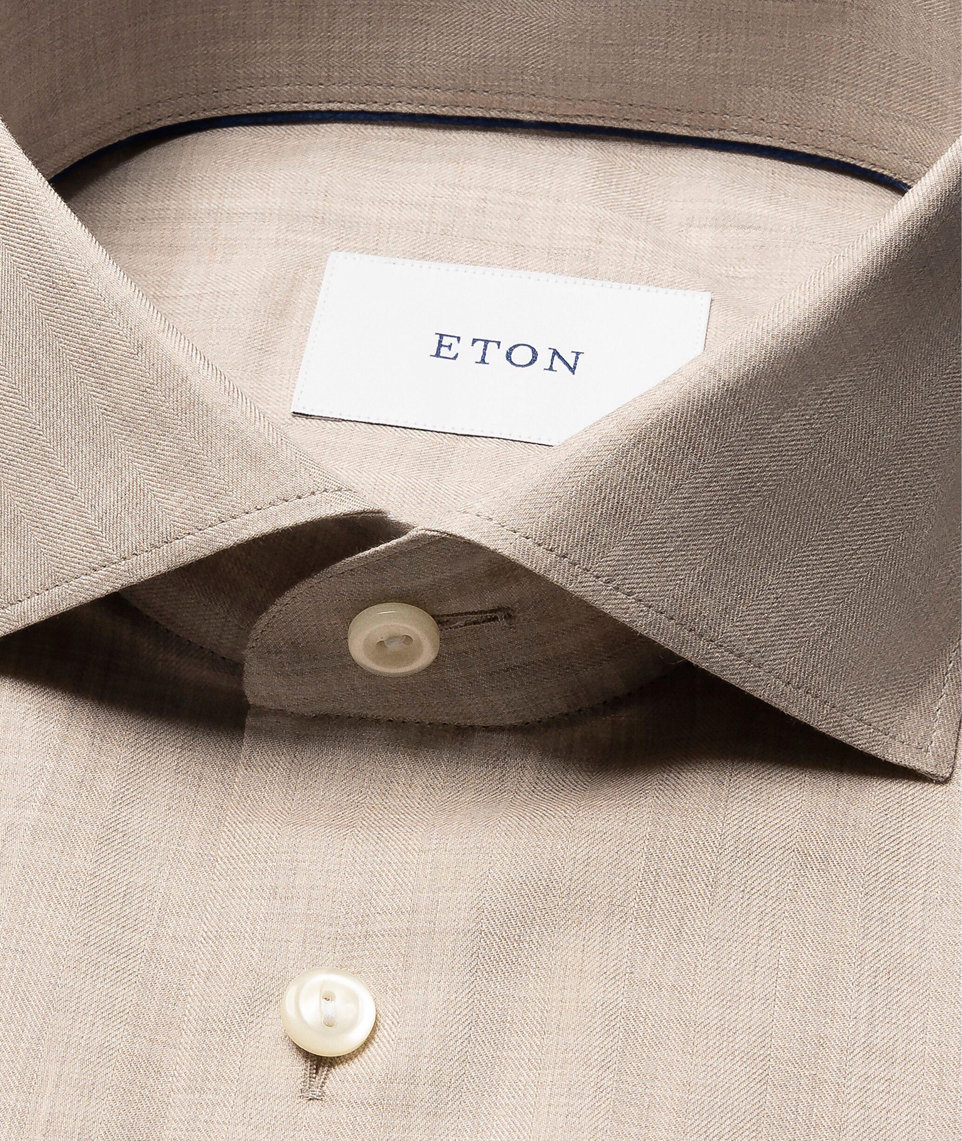Slim-Fit Signature Flannel Dress Shirt image 1