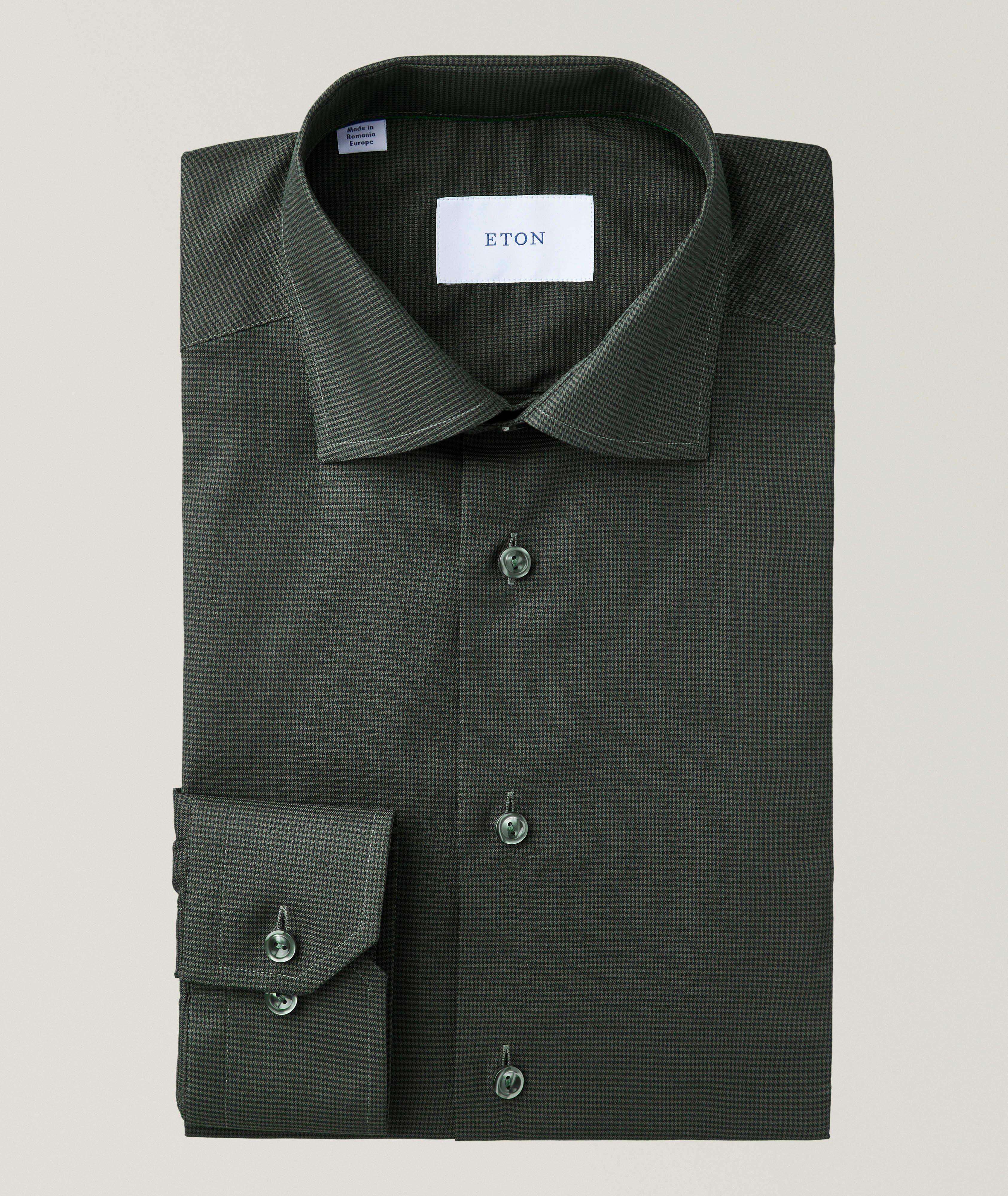 Eton Slim-Fit Micro-Check Flannel Dress Shirt