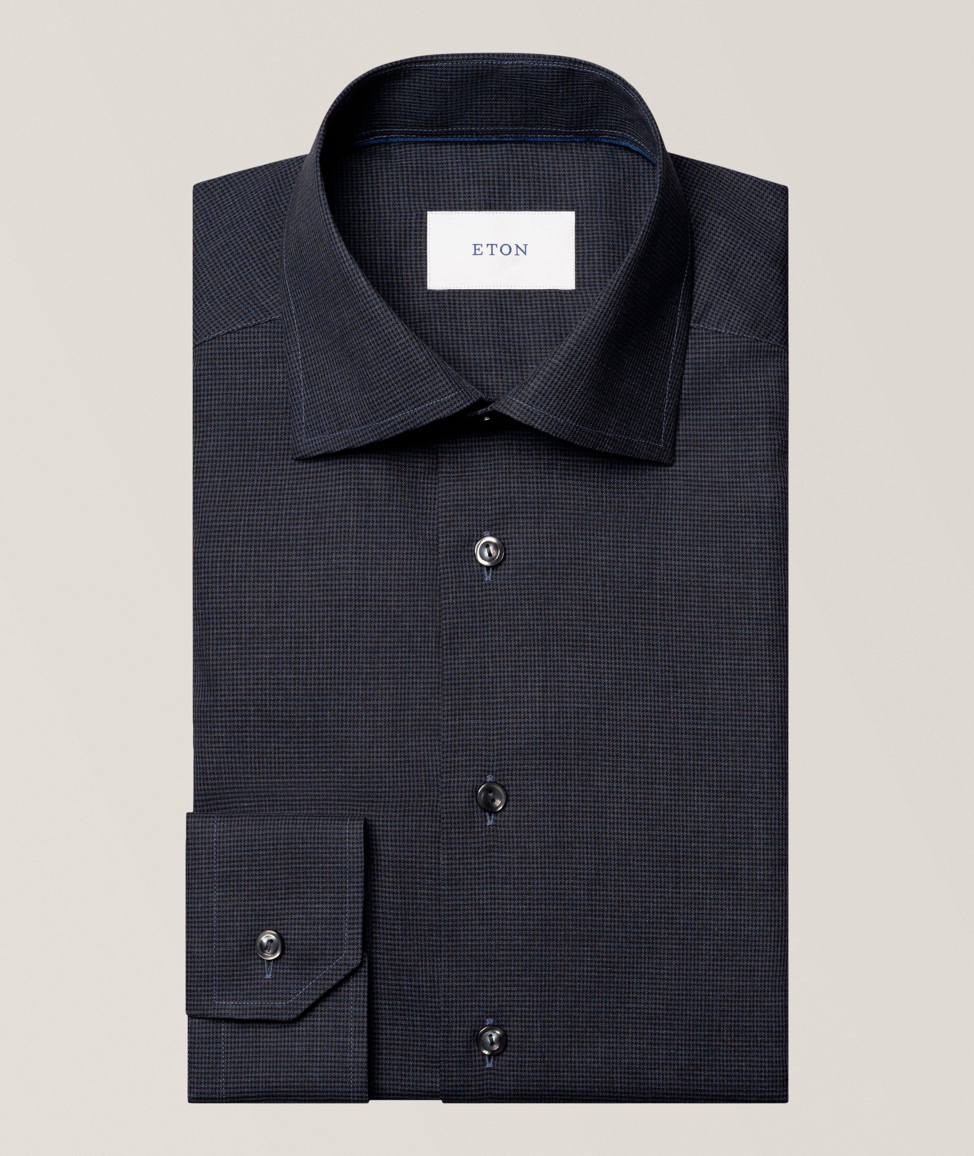 Eton Micro-Check Flannel Dress Shirt