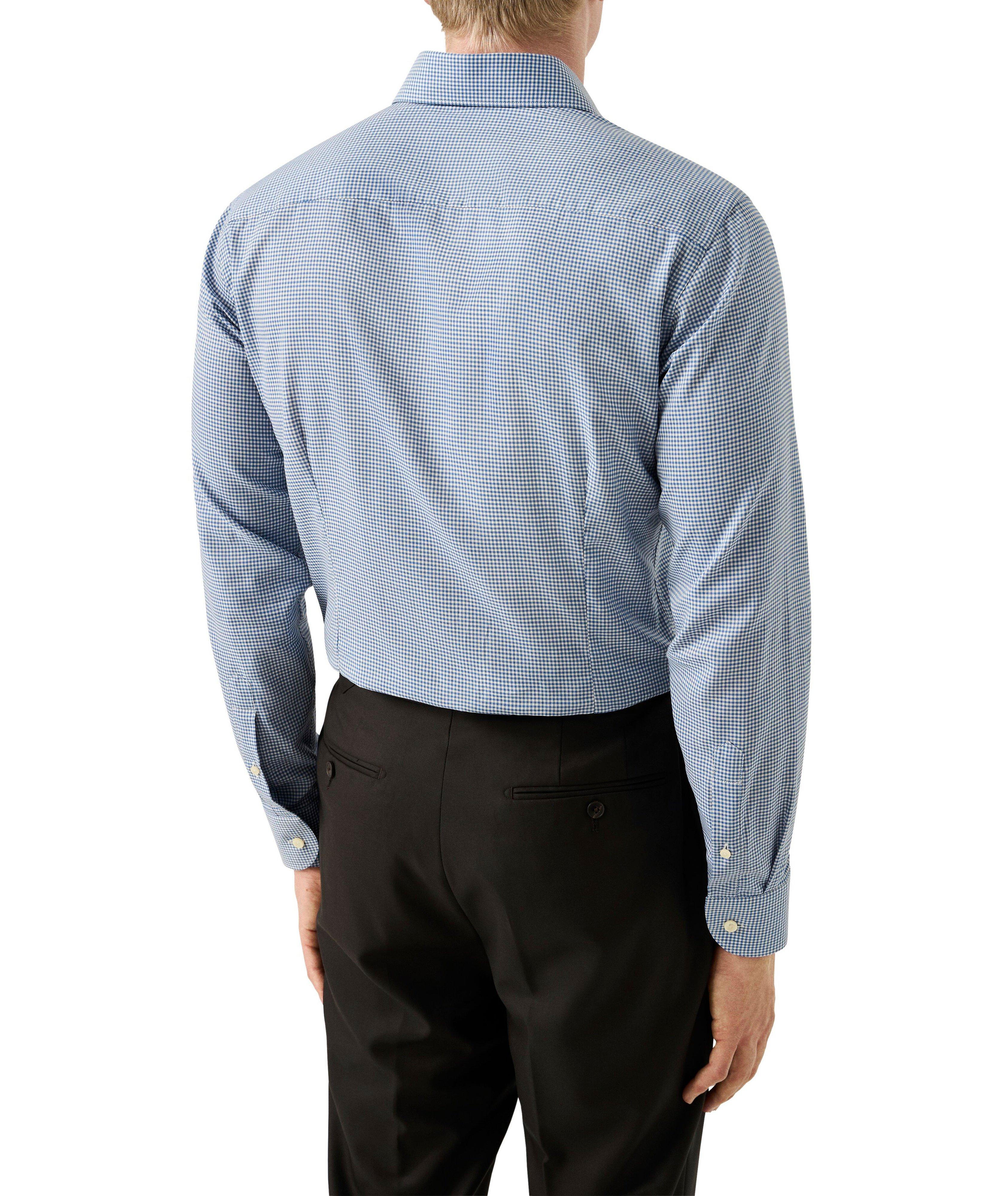 Contemporary-Fit Micro-Check Flannel Dress Shirt image 3