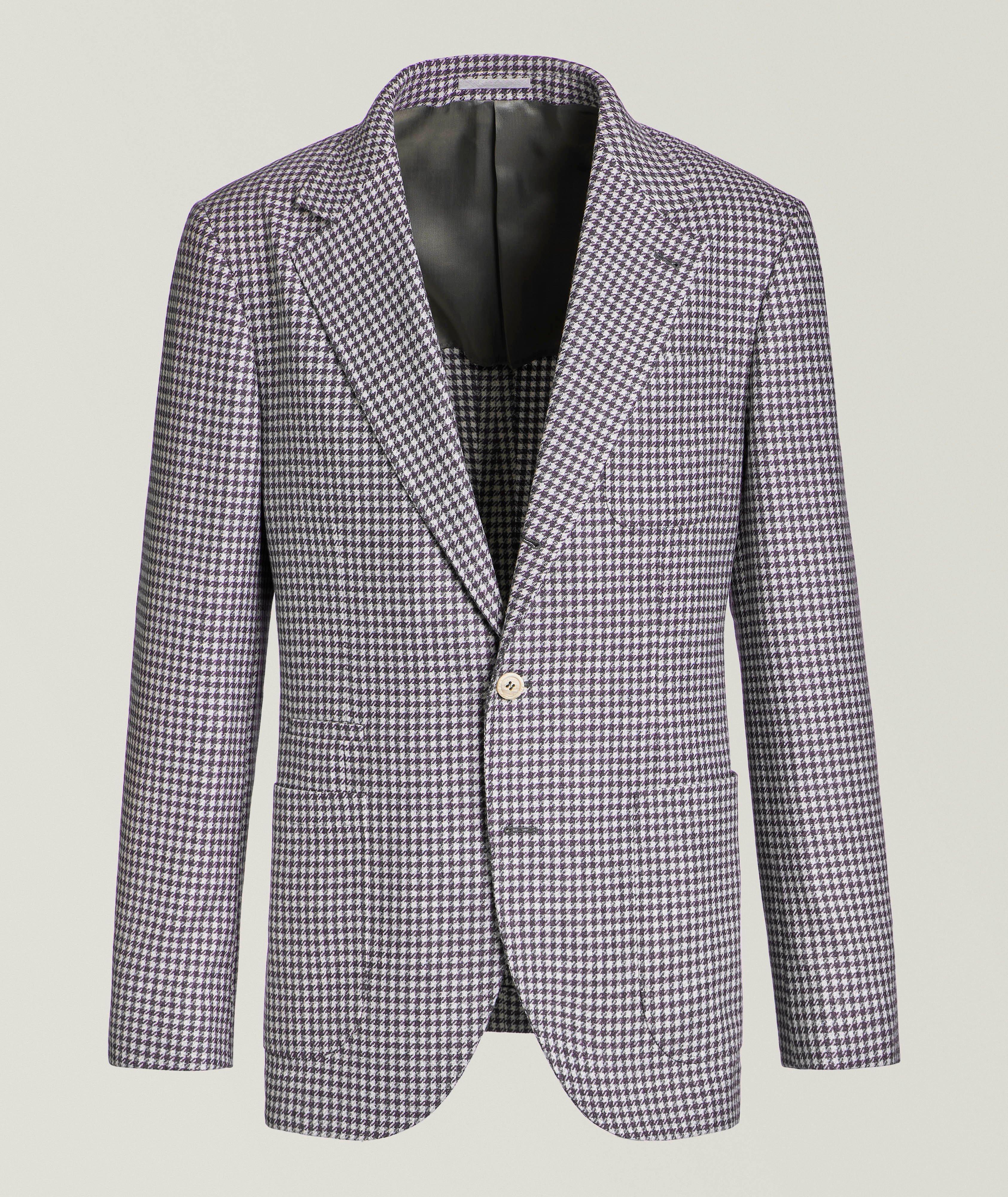 Mini Check Wool-Blend Sport Jacket