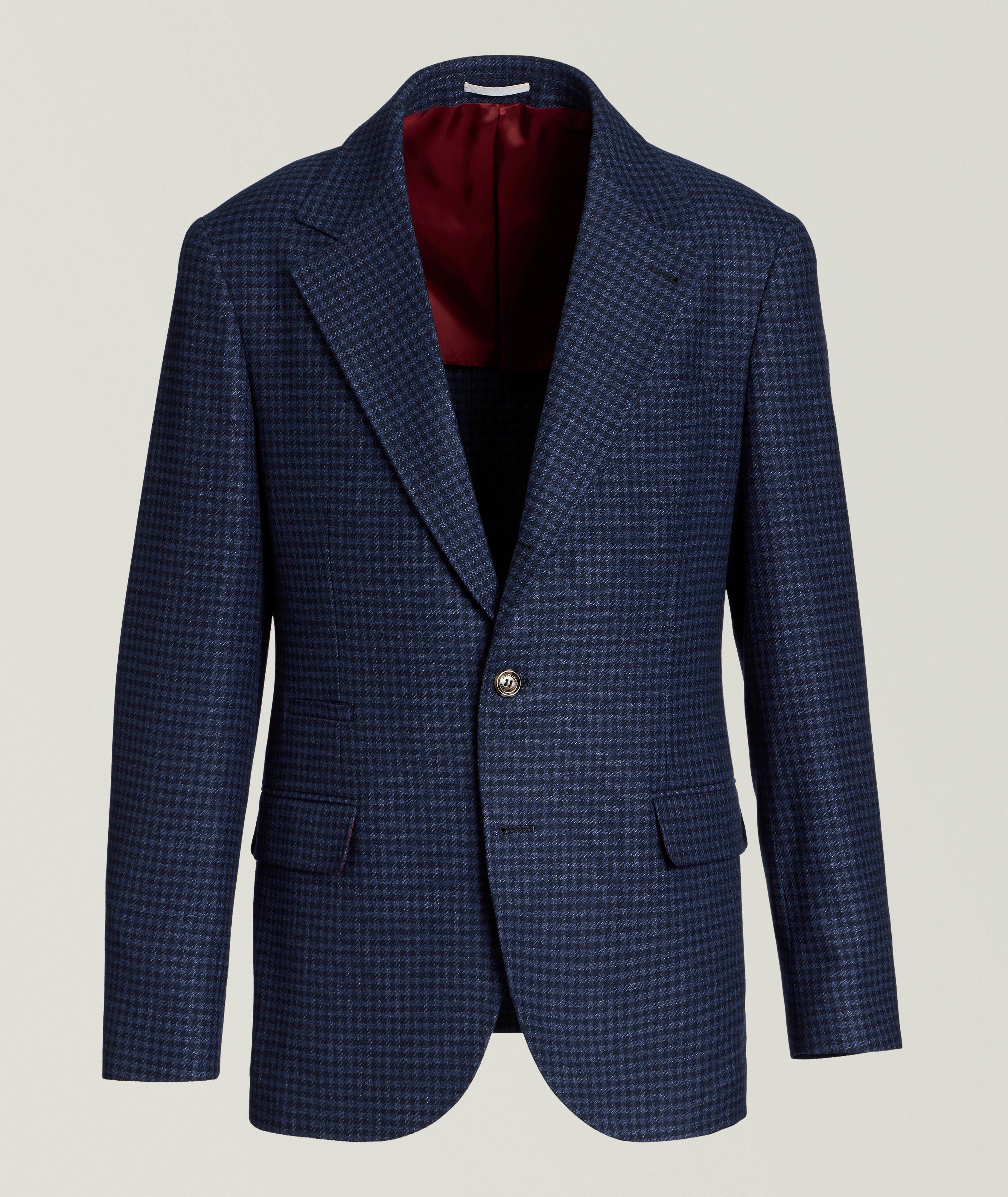 Mini Check Wool-Blend Sport Jacket
