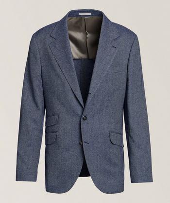 Brunello Cucinelli Peak Lapel Linen Suit Jacket | Sport