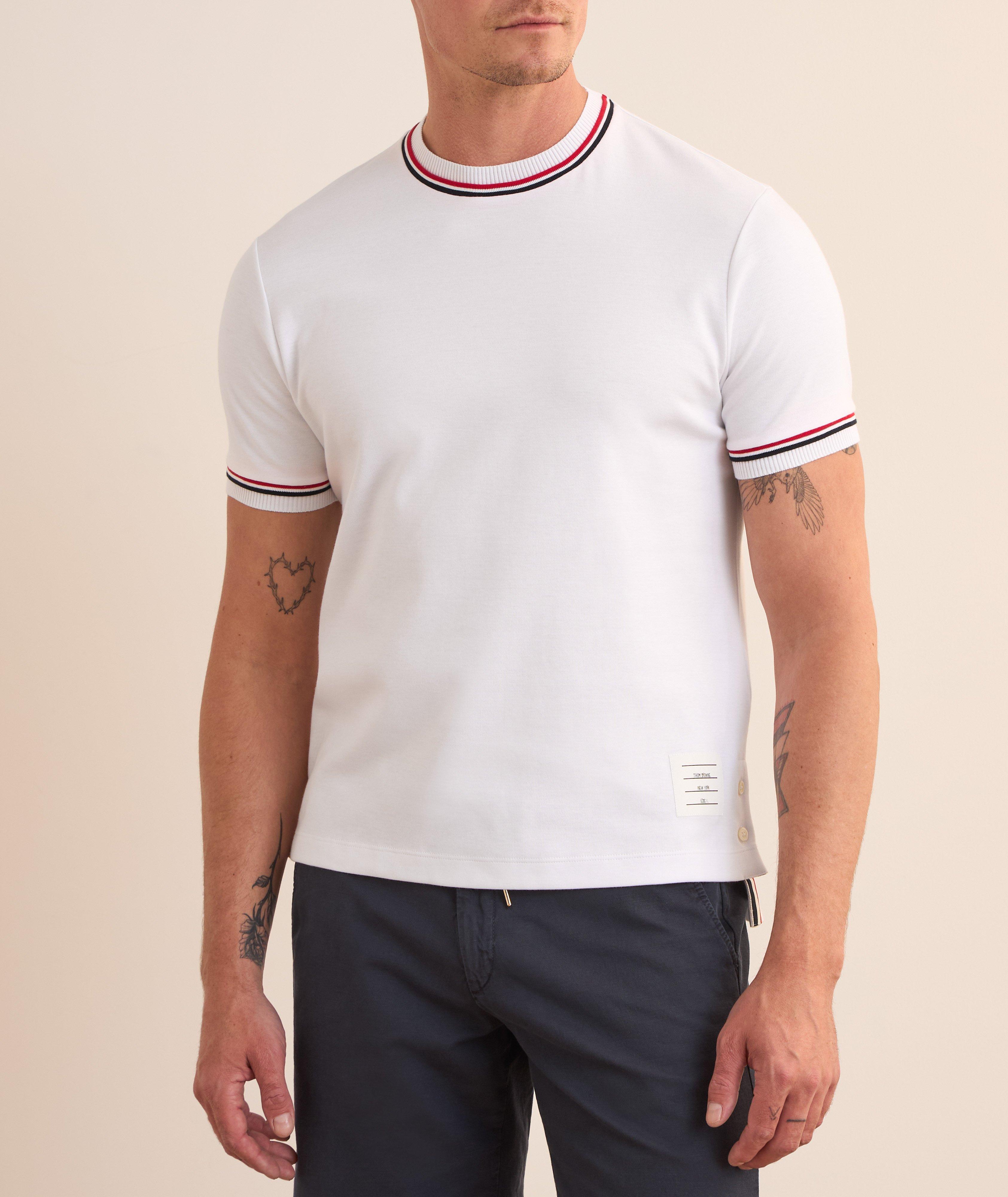 RWB Stripe-Trim Cotton T-Shirt image 1
