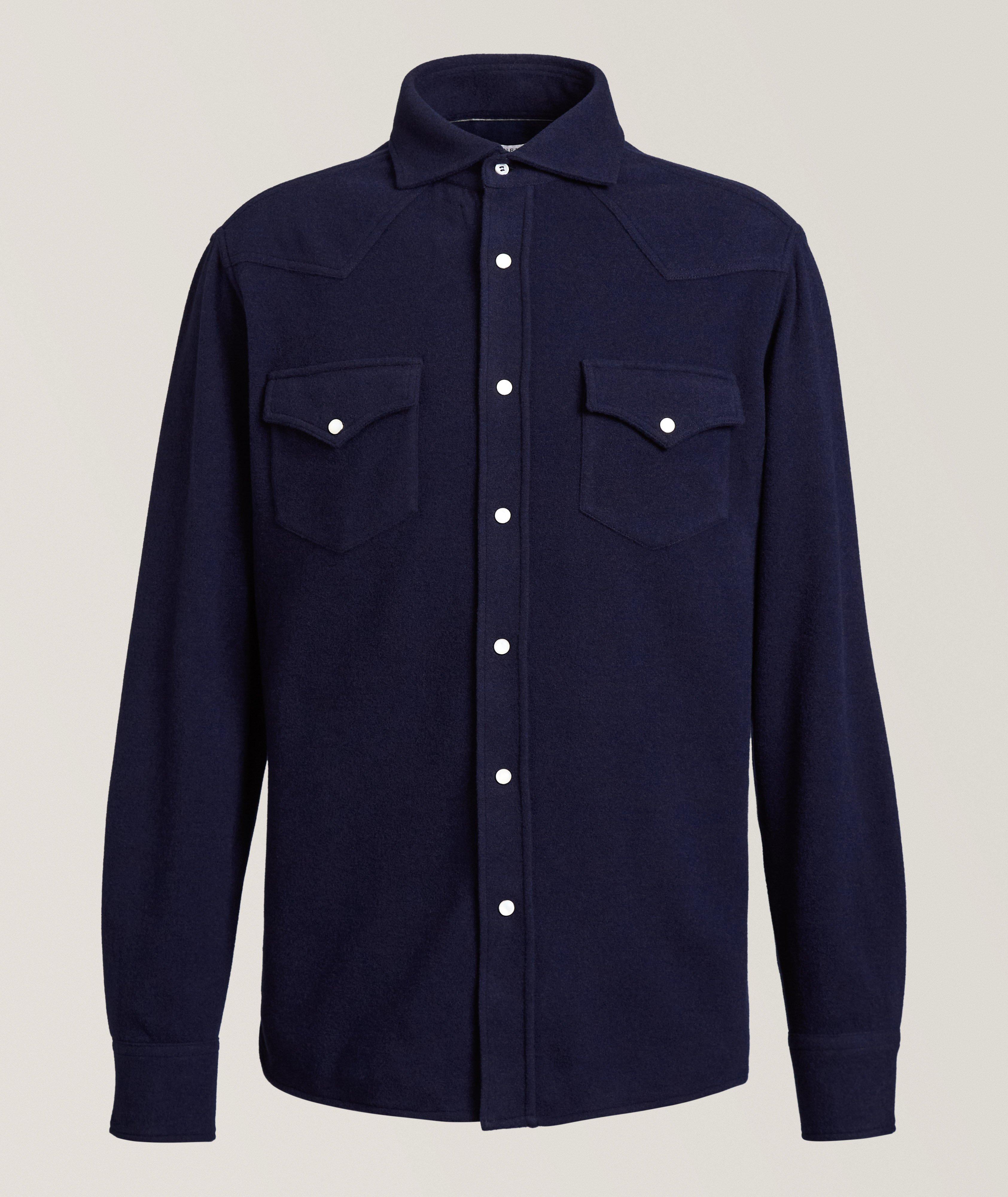 Easy-Fit Cashmere-Blend Western Overshirt
