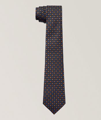 Emporio Armani Neat Pattern Chevron Silk Jacquard Tie | Ties