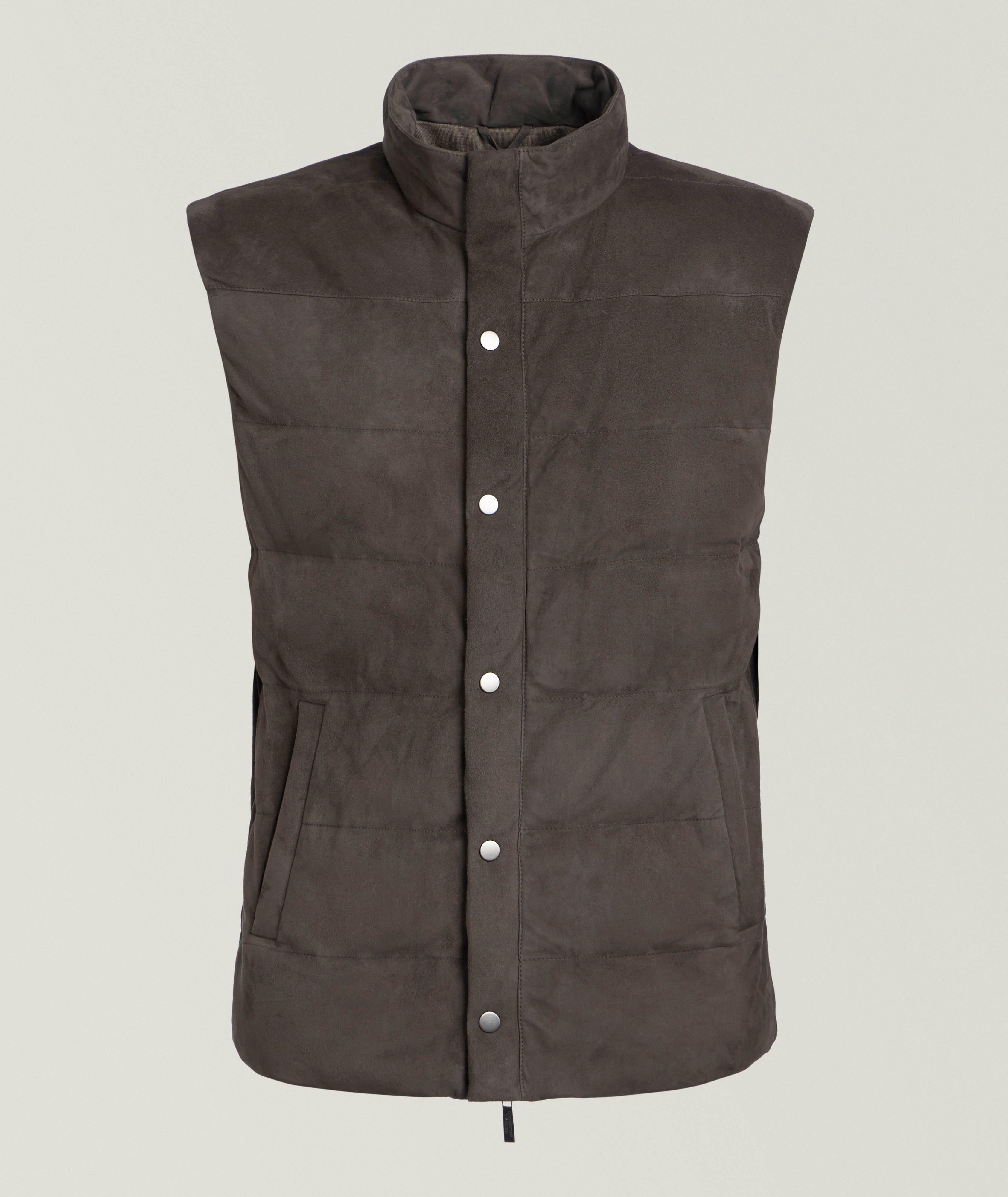 Maurizio Baldassari Gilet en suède rembourré de duvet
