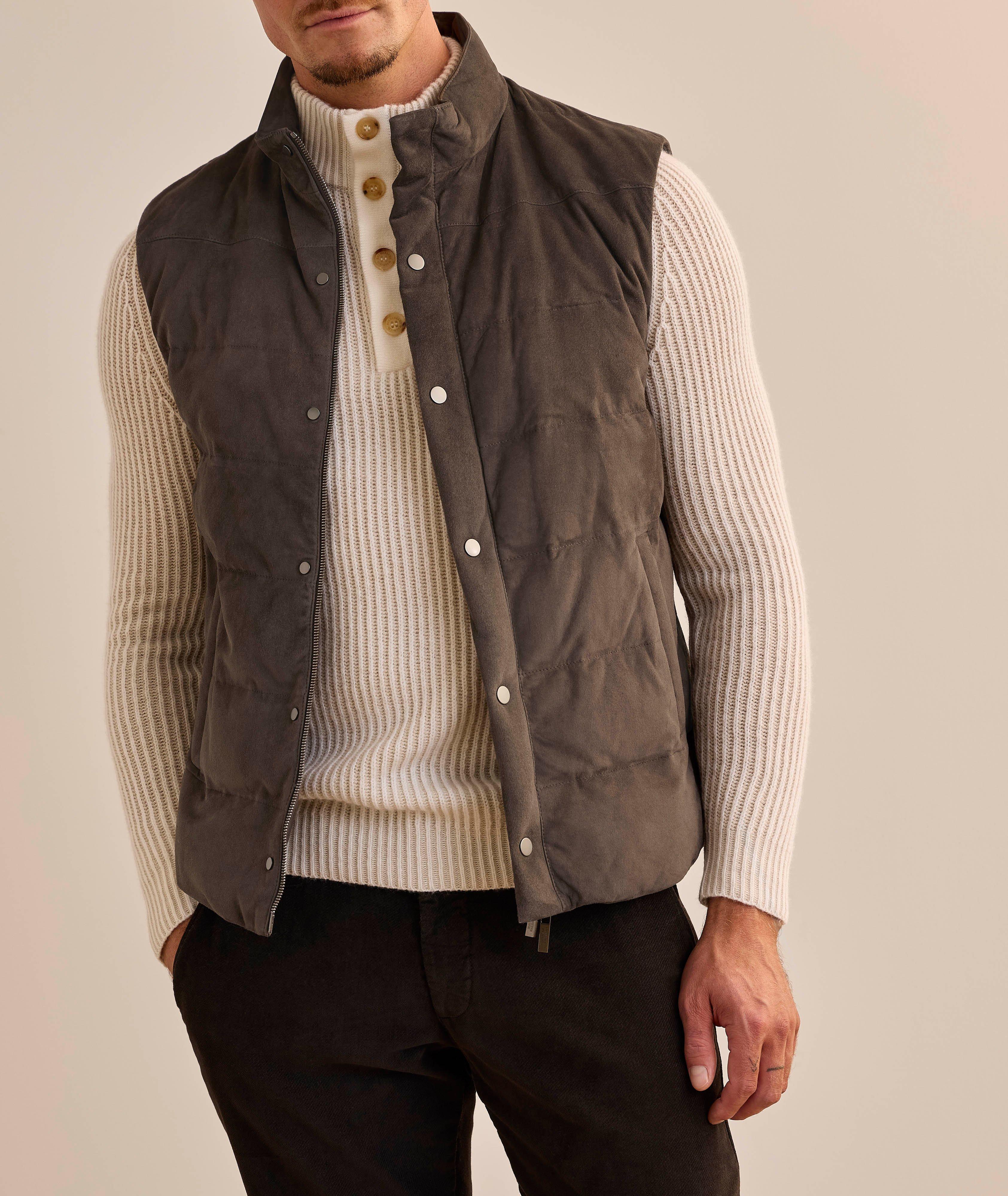 Gilet en suède rembourré de duvet image 1