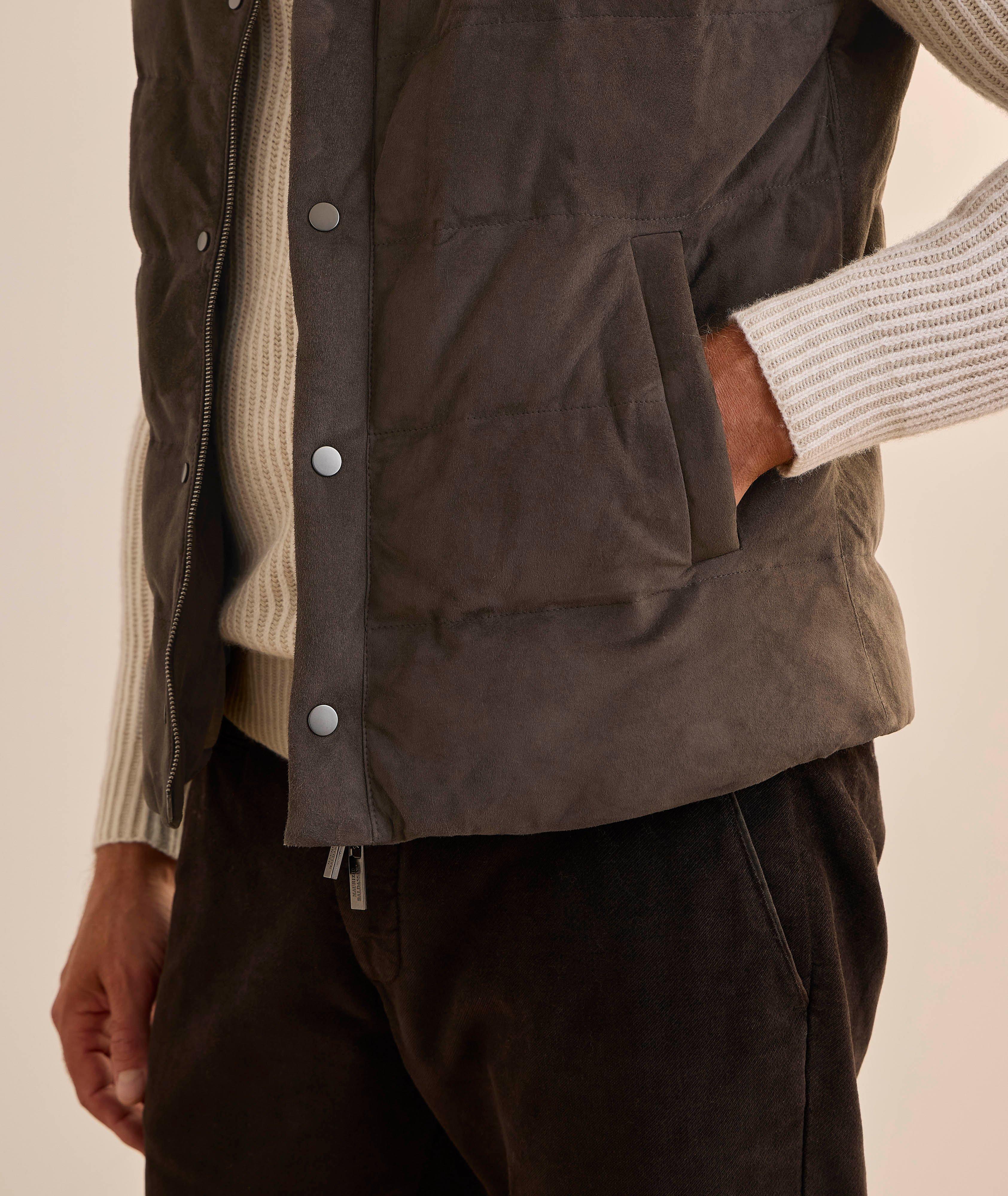 Gilet en suède rembourré de duvet image 3