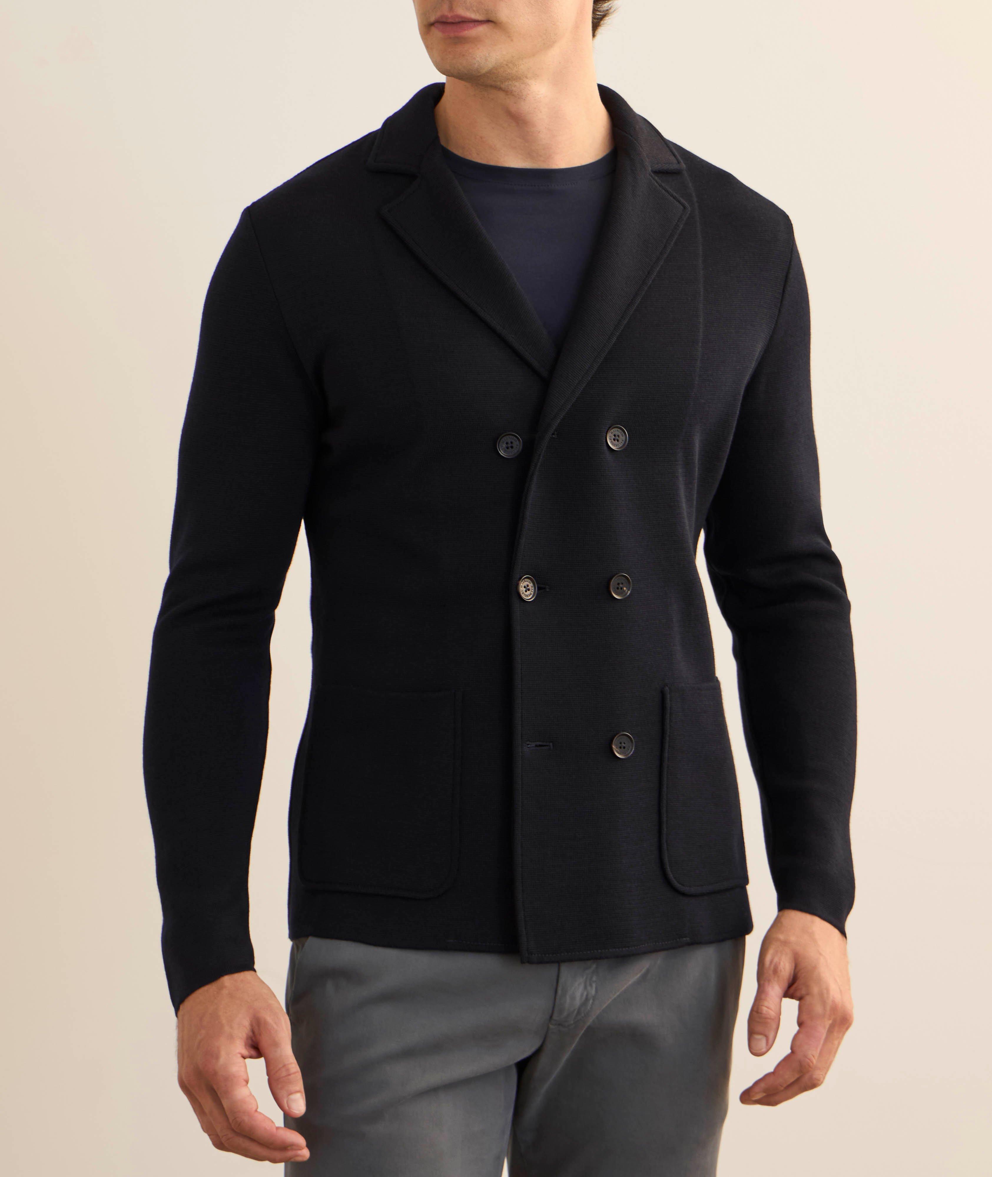 Double-Breasted Milano Stitch Cardigan image 1