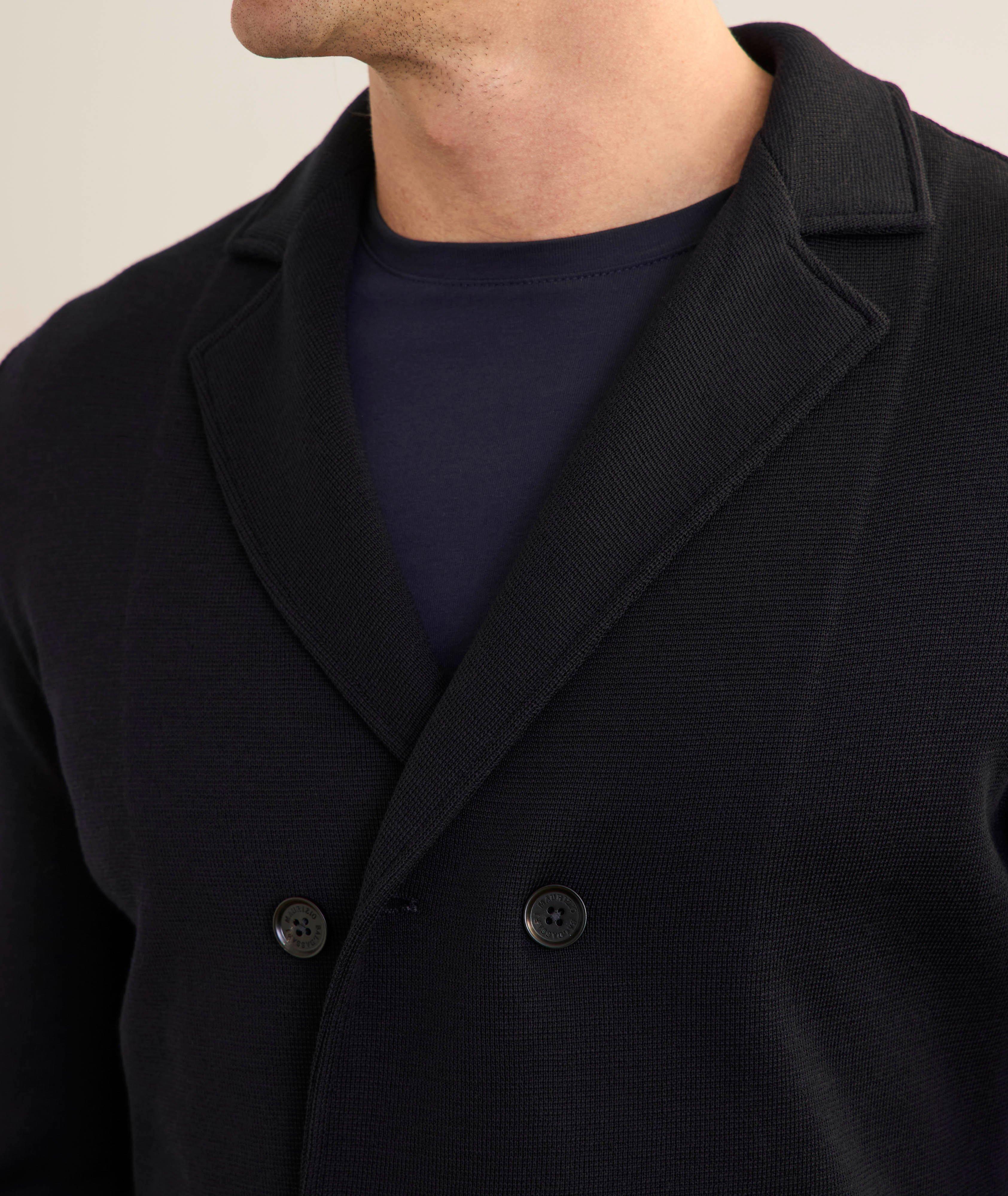 Double-Breasted Milano Stitch Cardigan image 3