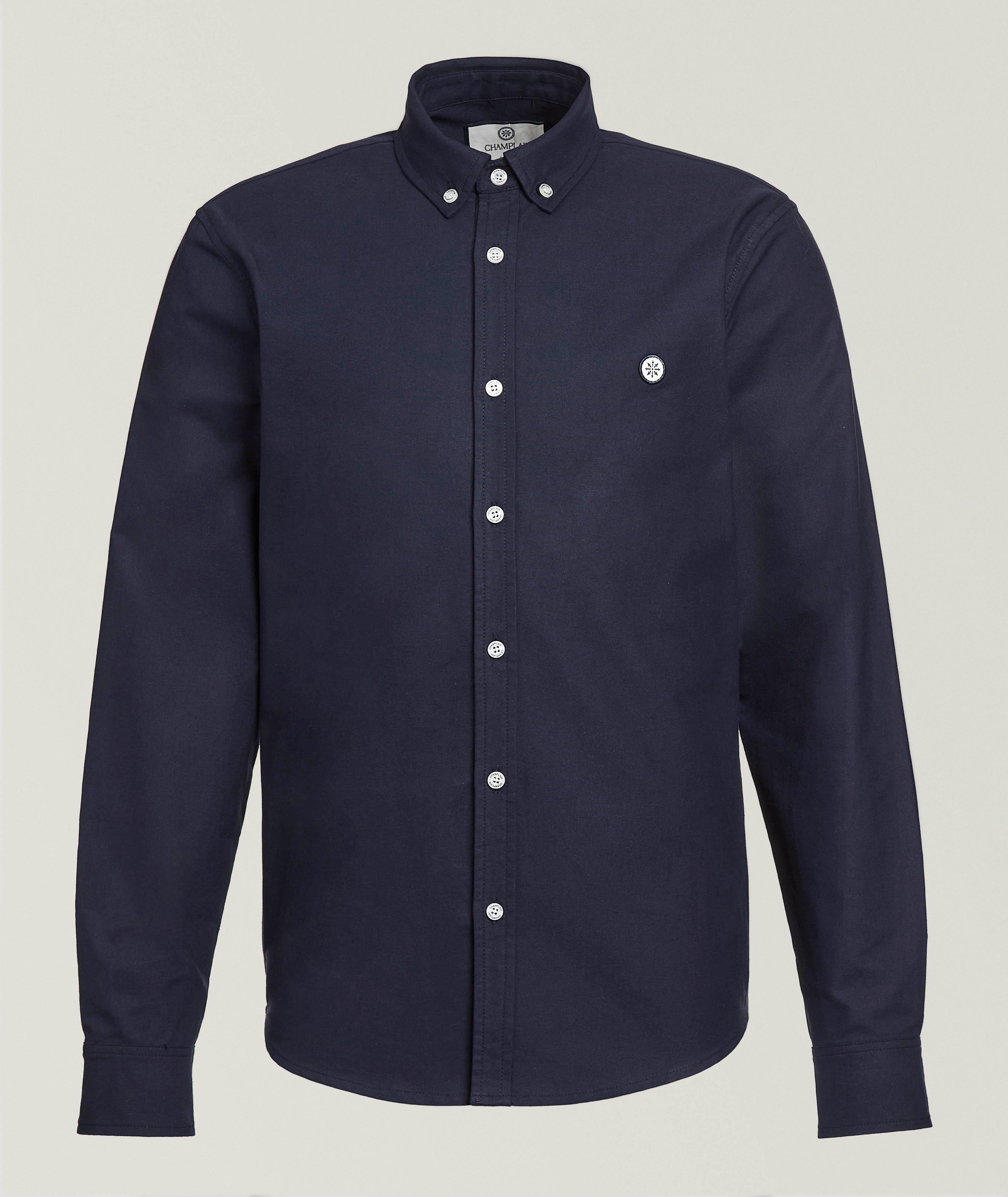 Champlain Chemise oxford en coton à motif natté