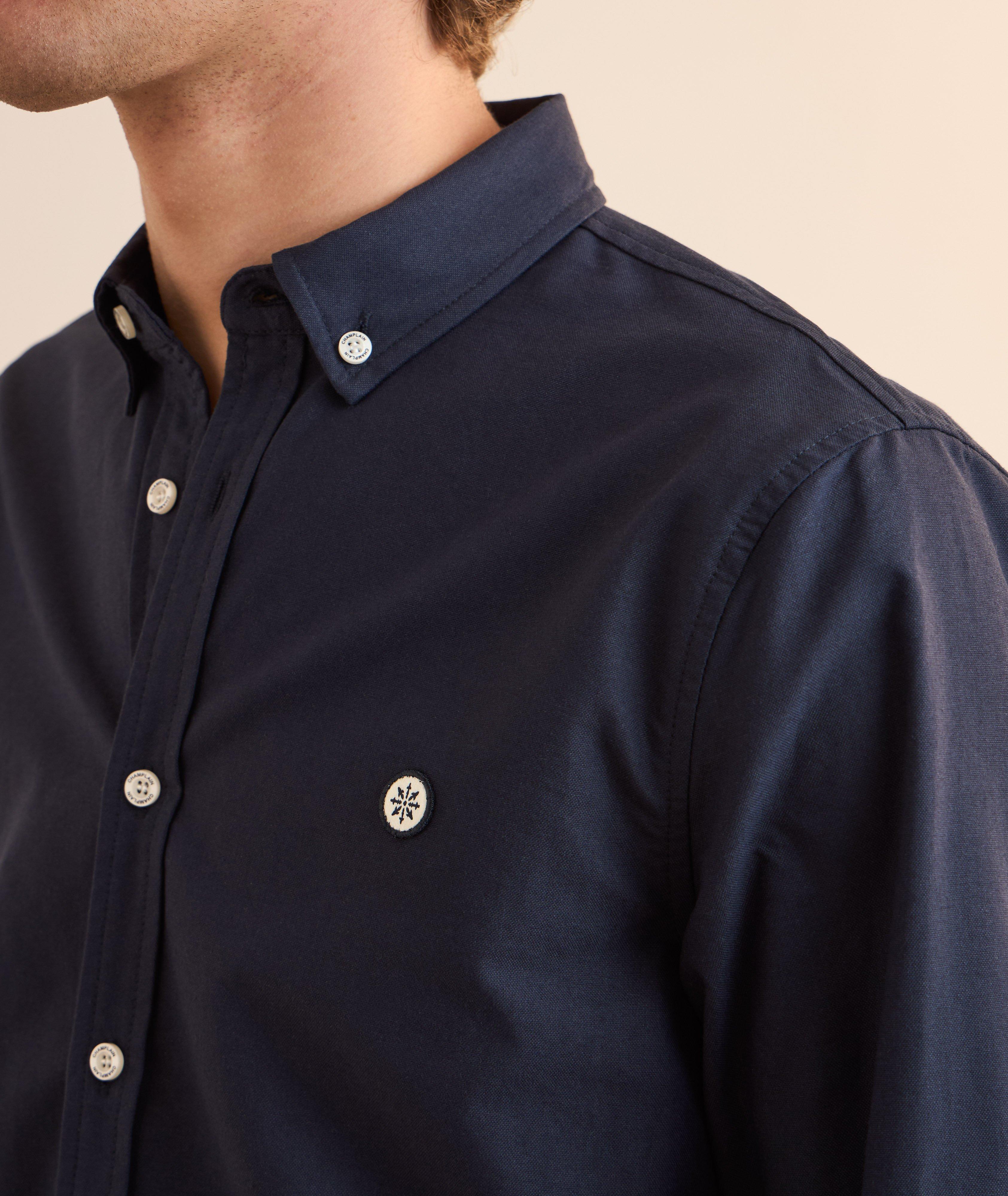 Chemise oxford en coton à motif natté image 3