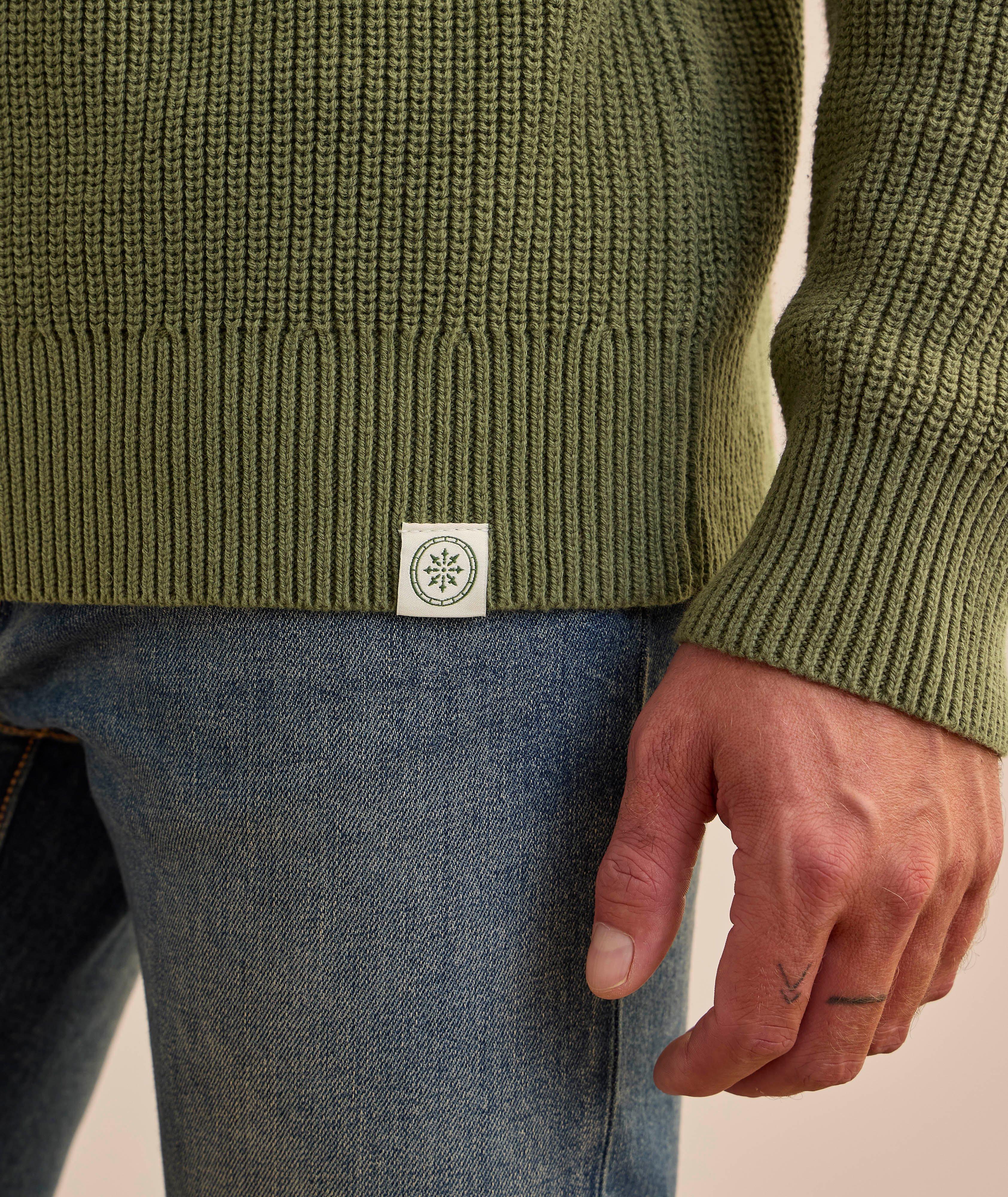 Cotton-Blend Raglan Fisherman Sweater image 4