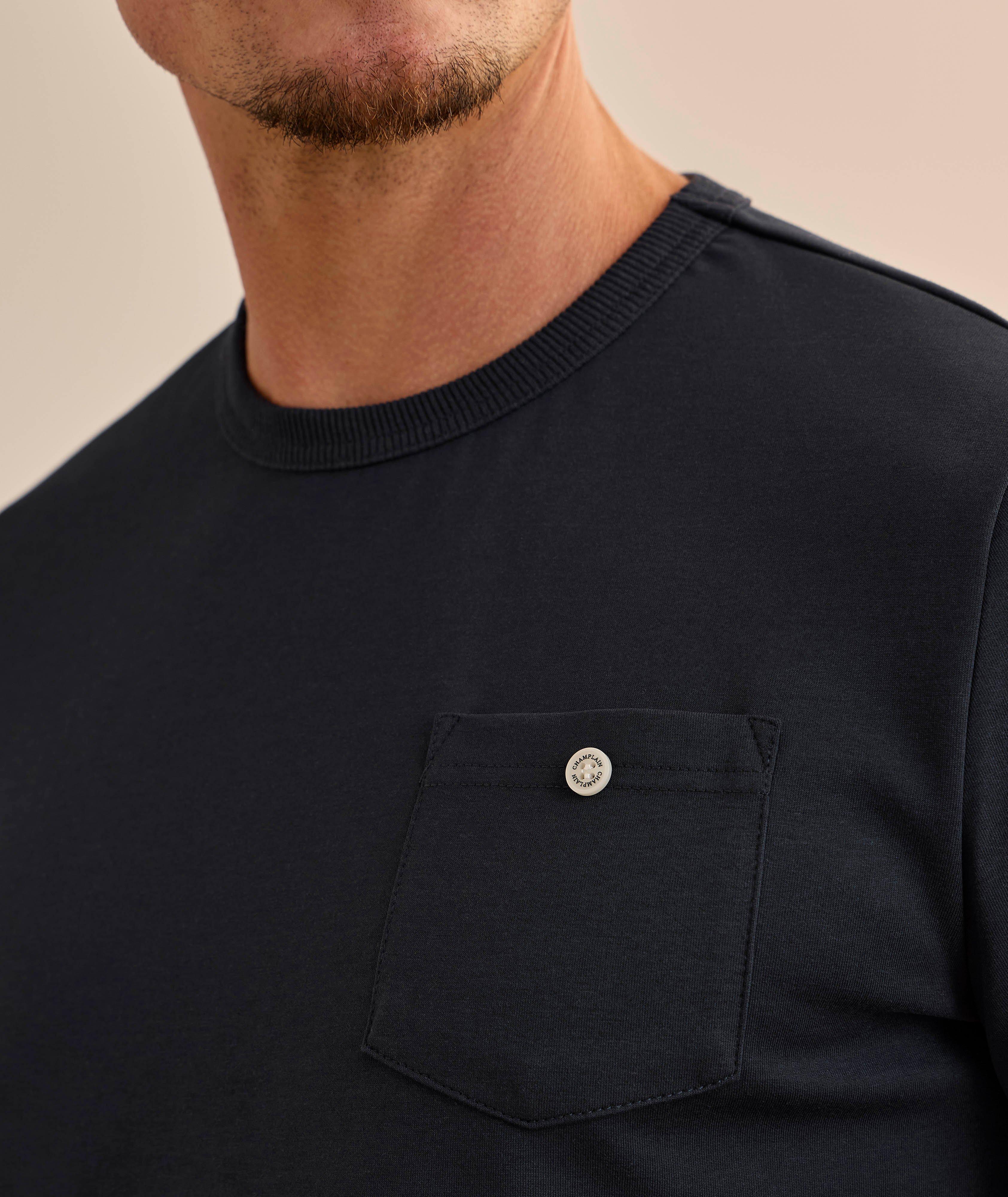 T-shirt en mélange de coton avec poche boutonnée image 2