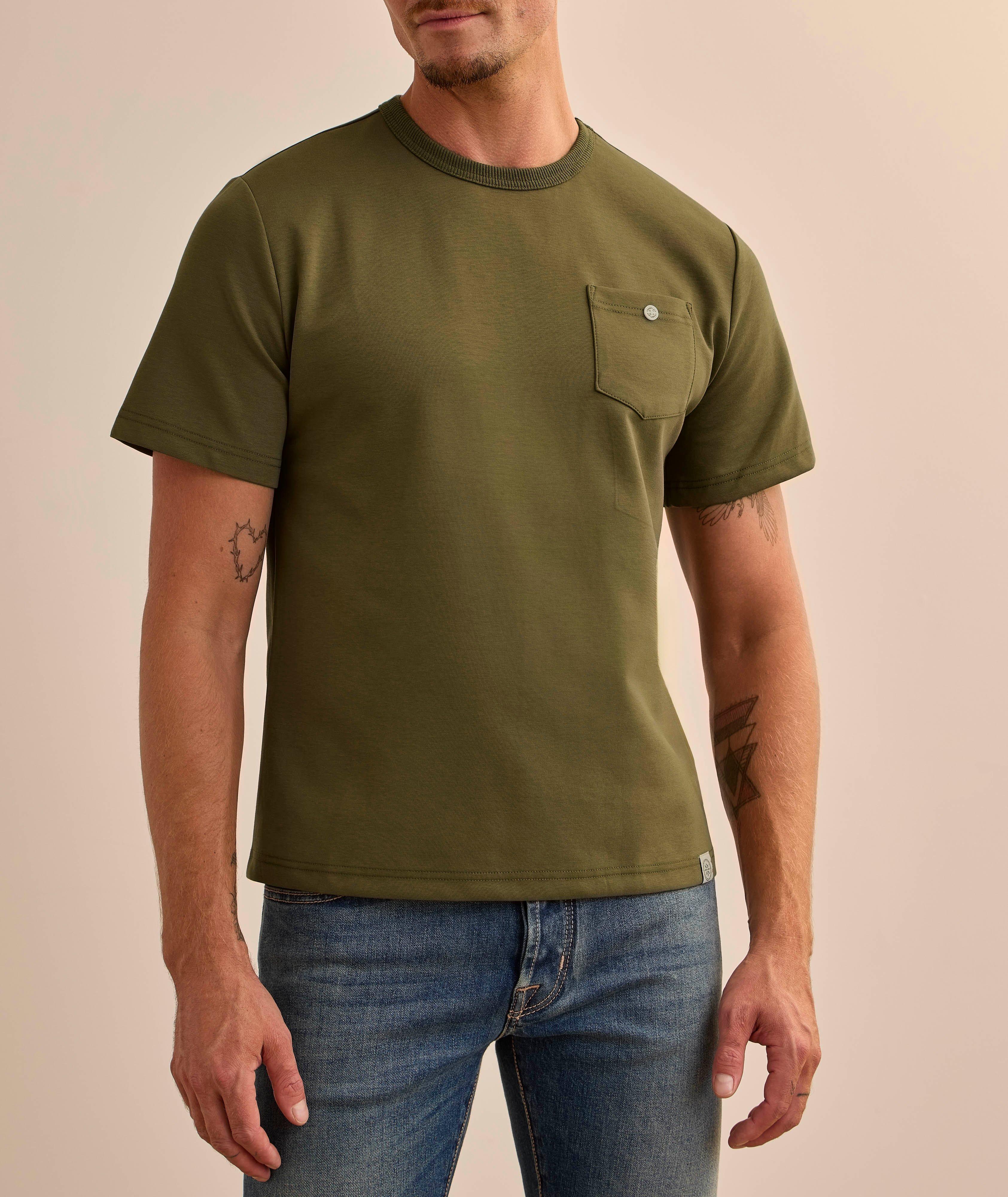 Cotton-Blend Button Pocket T-Shirt image 1