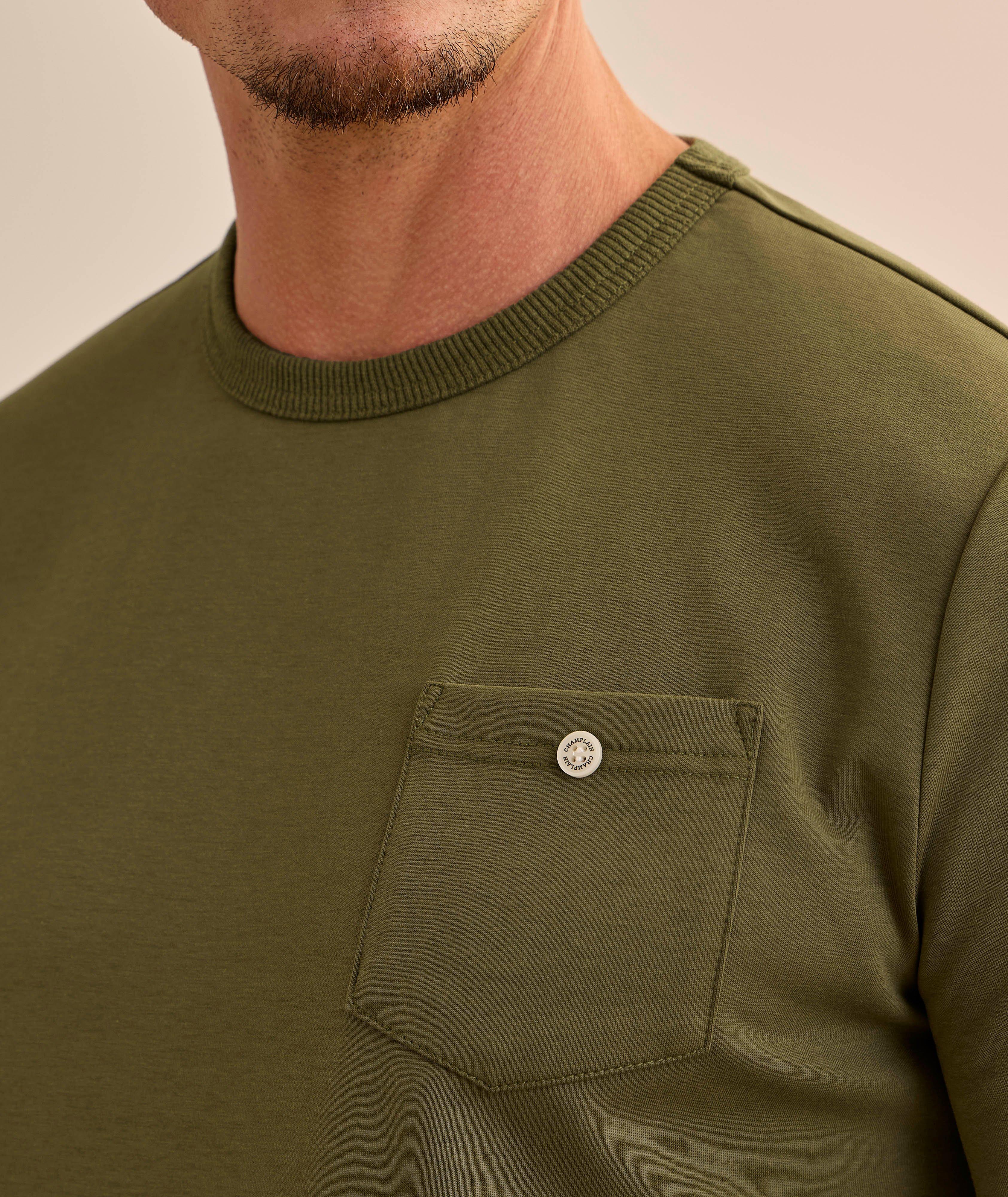 Cotton-Blend Button Pocket T-Shirt image 3