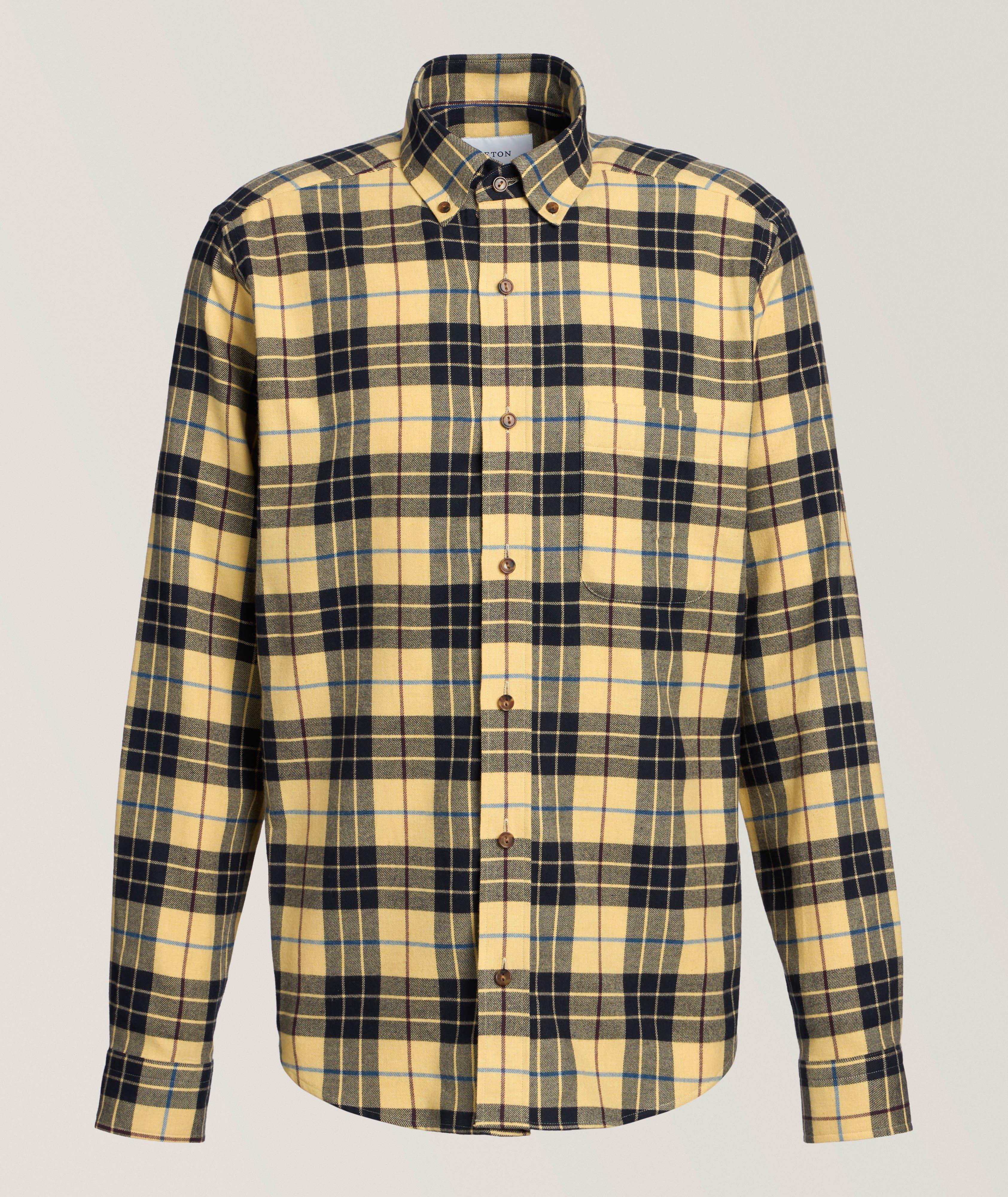 Eton Plaid Check Flannel Shirt