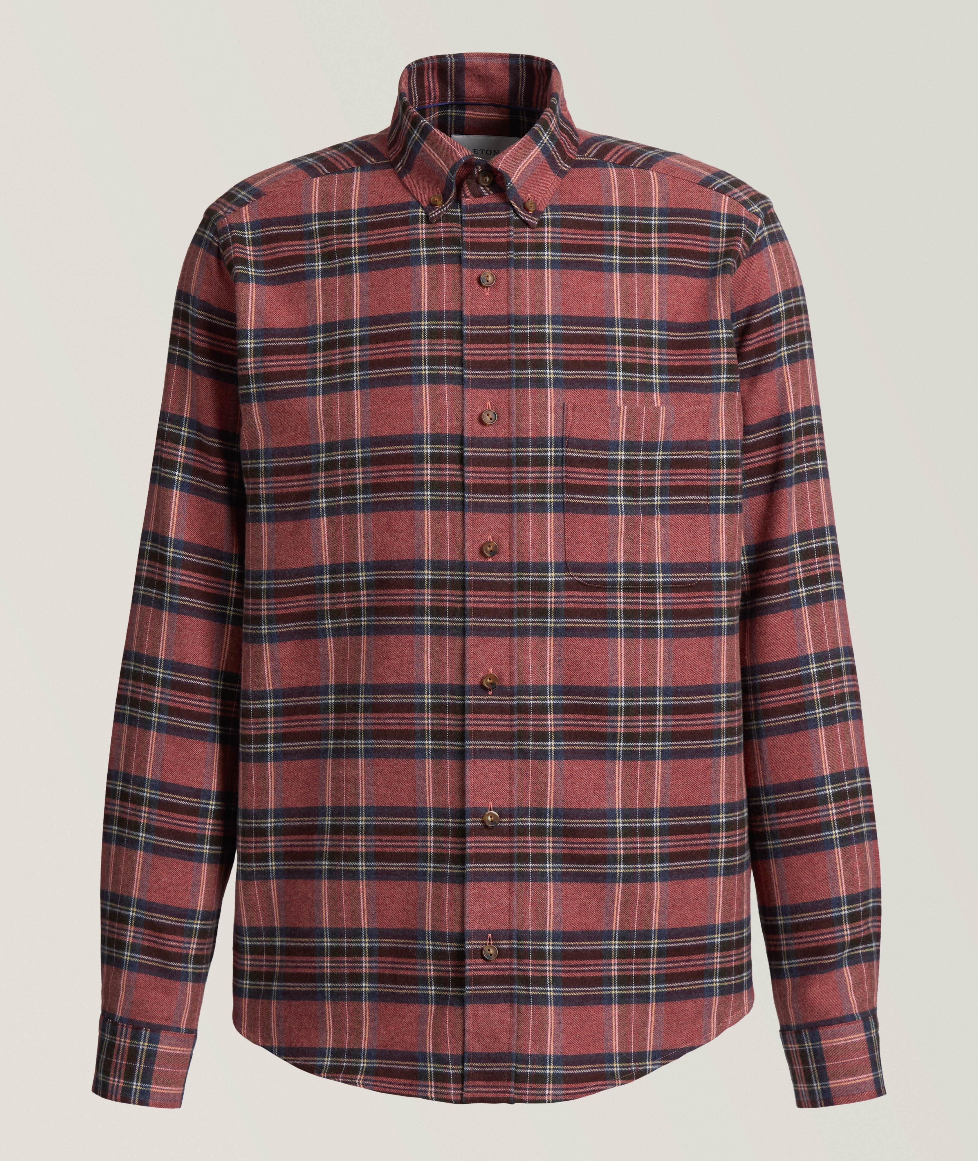 Eton Plaid Check Flannel Shirt