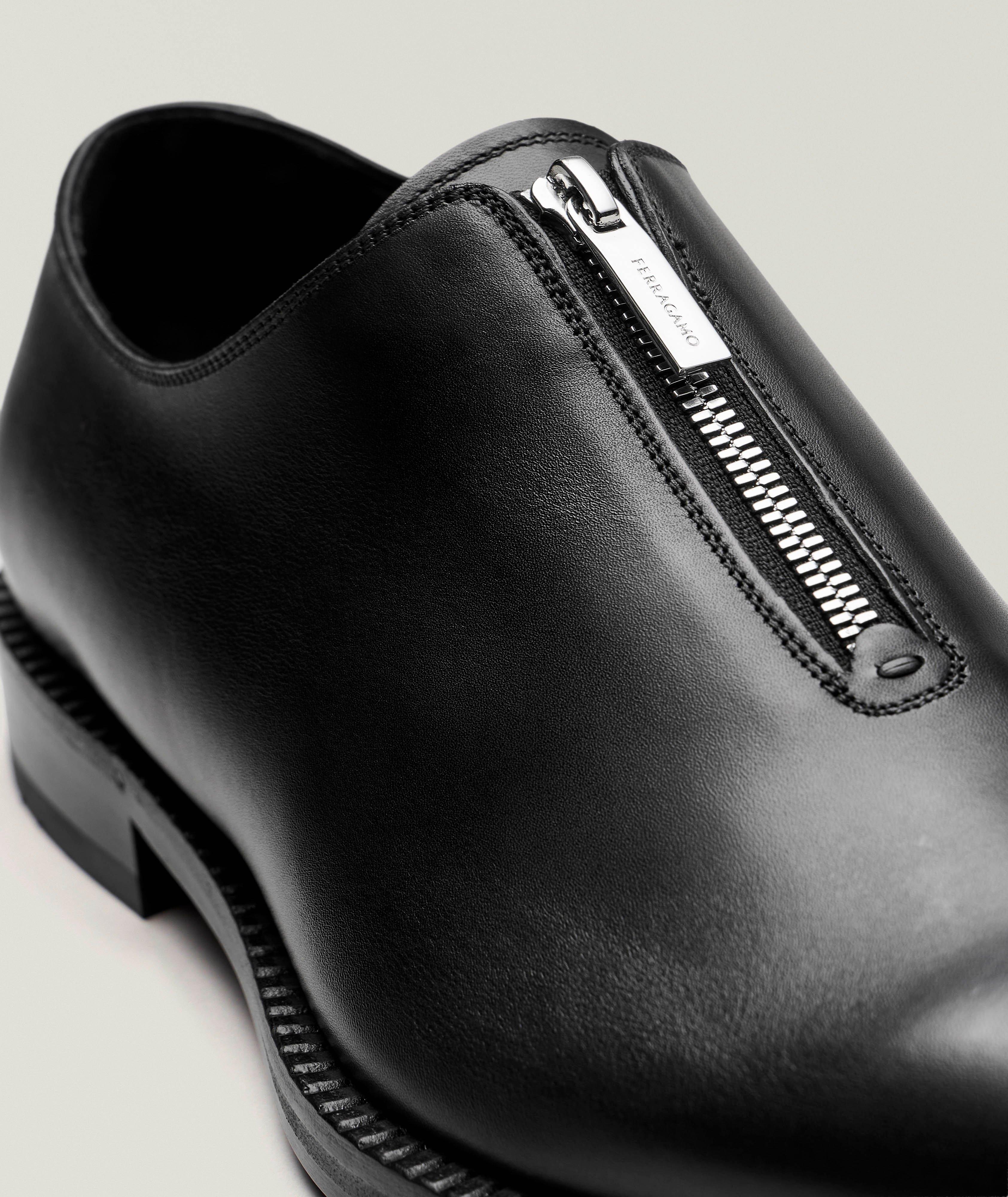 Wholecut Leather Zip-Up Loafers image 2