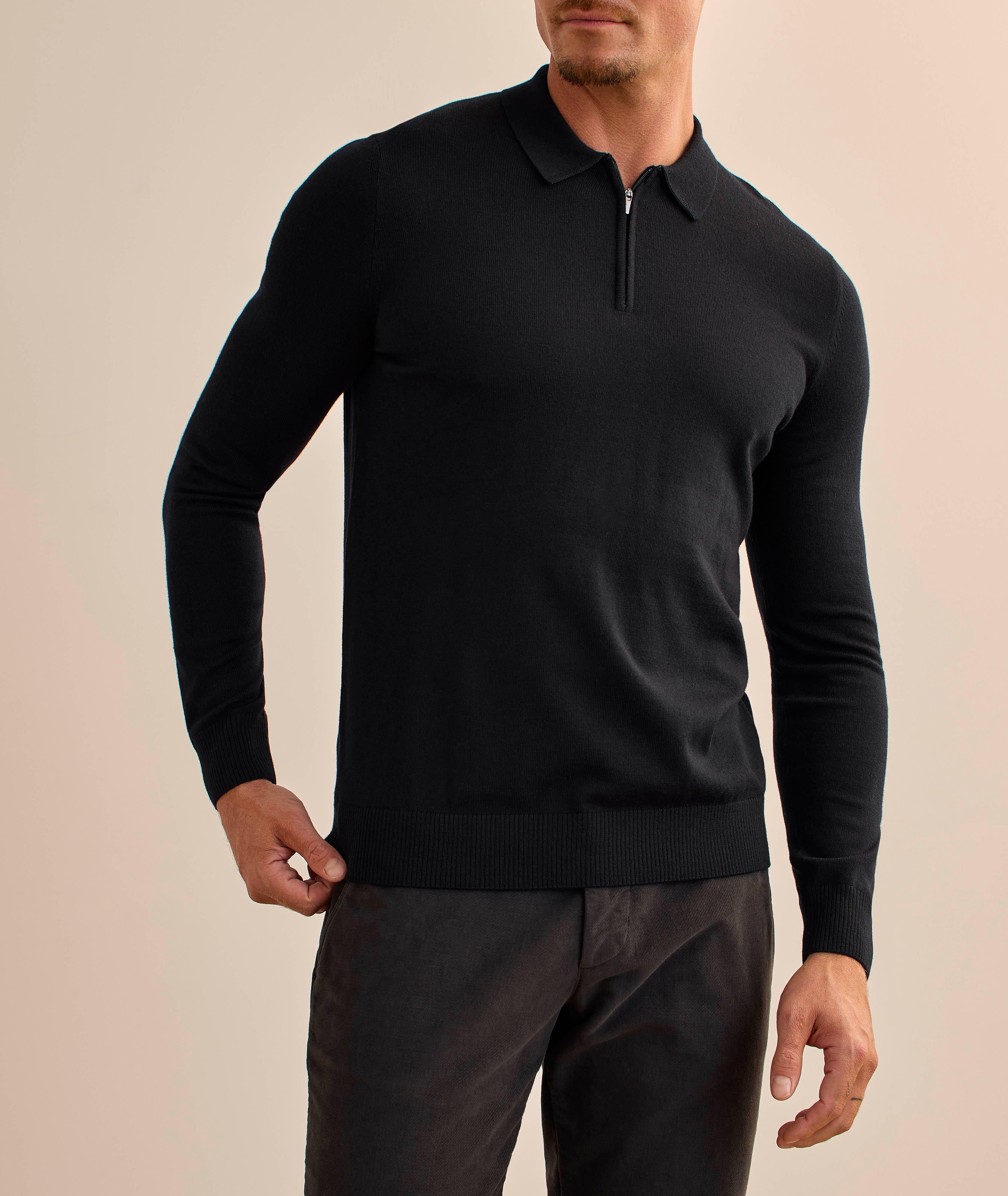 Polo quart-zippé laine mérinos image 1