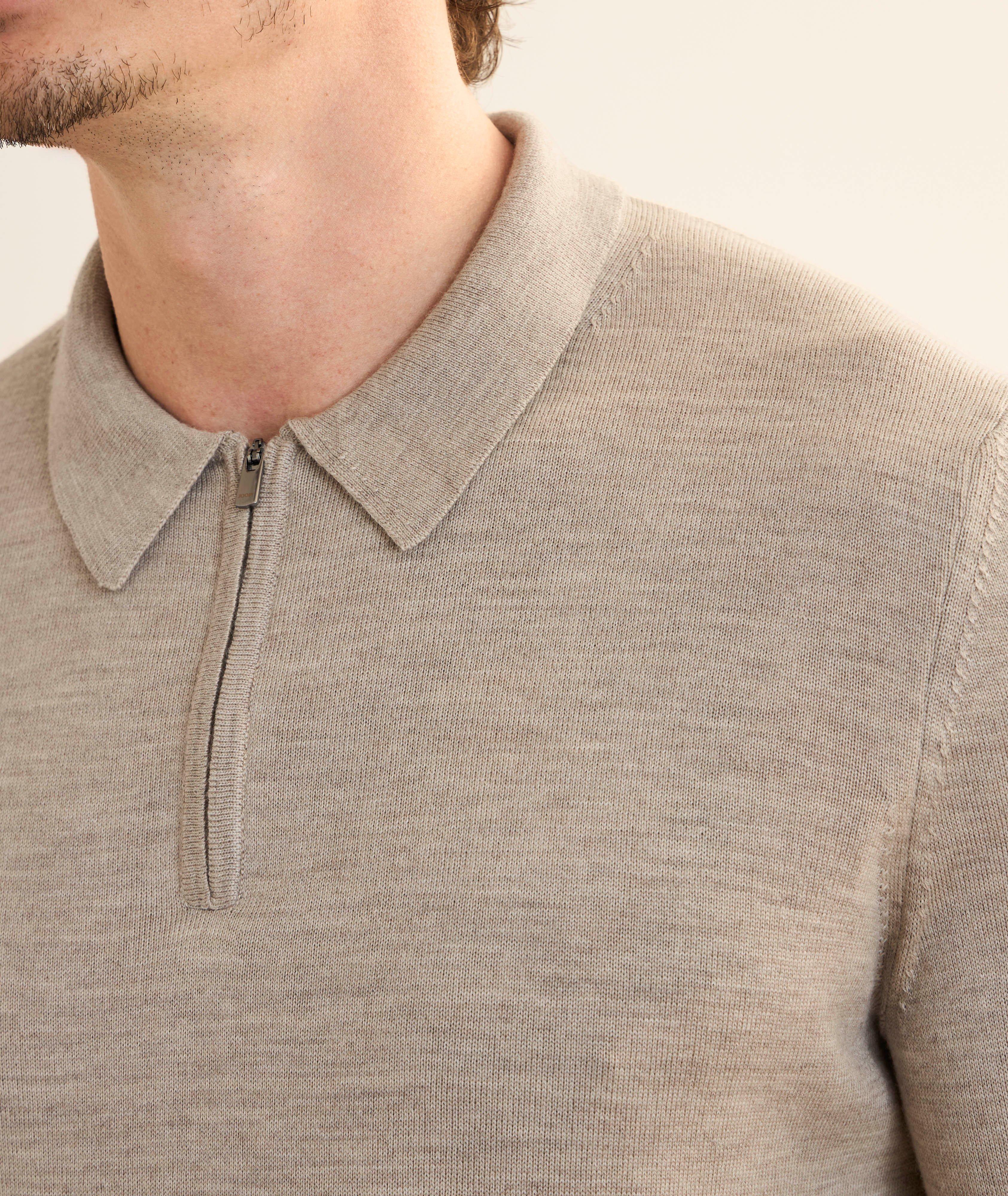 Pull polo quart-zippé laine image 4