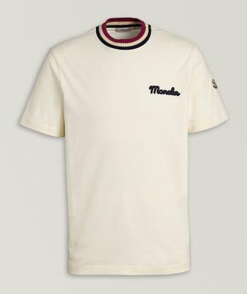 Thom Browne Striped Trim Cotton Waffle-Knit T-Shirt | T