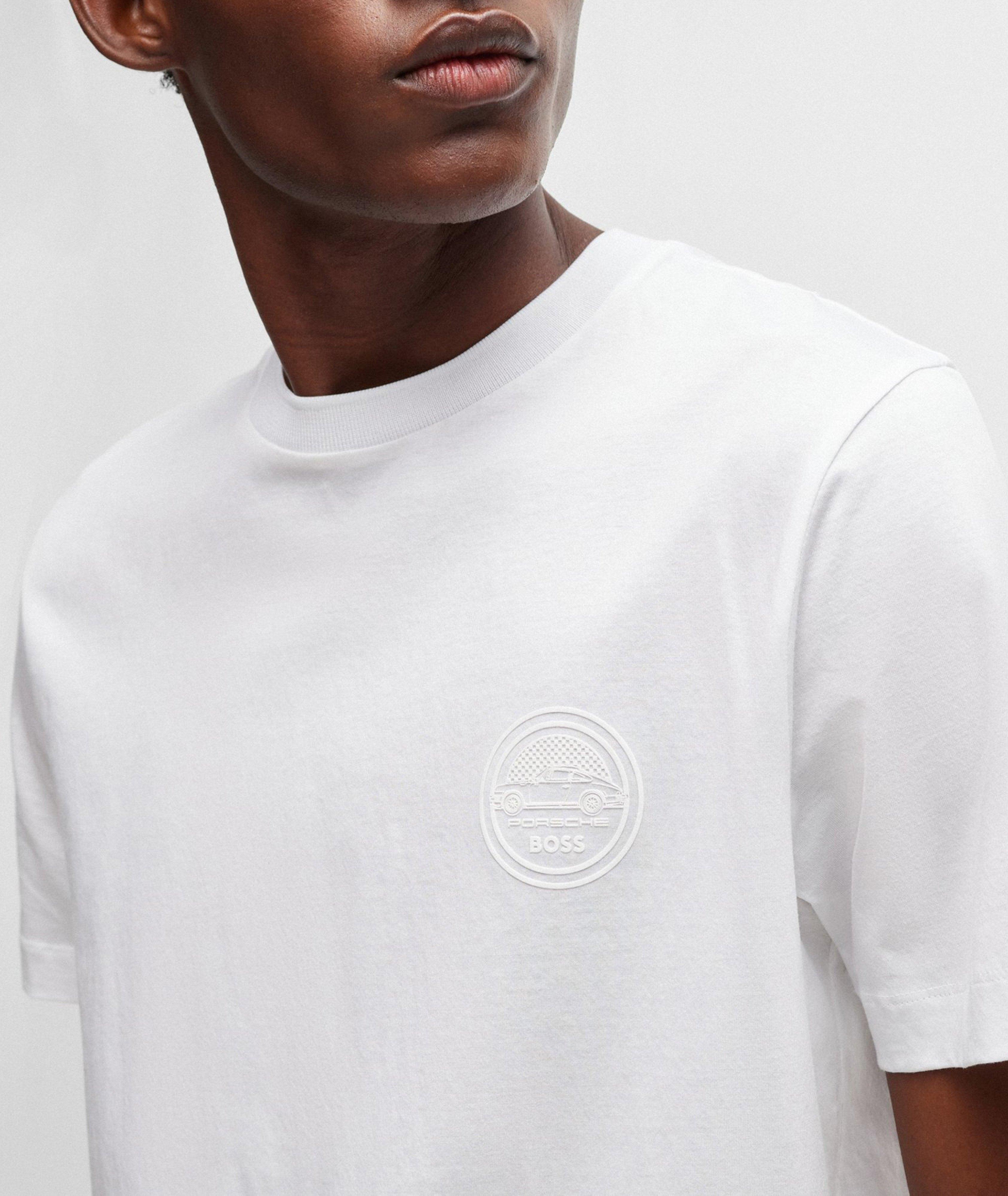 Porsche Collection Embroidered Patch Mercerized Cotton T-Shirt image 1