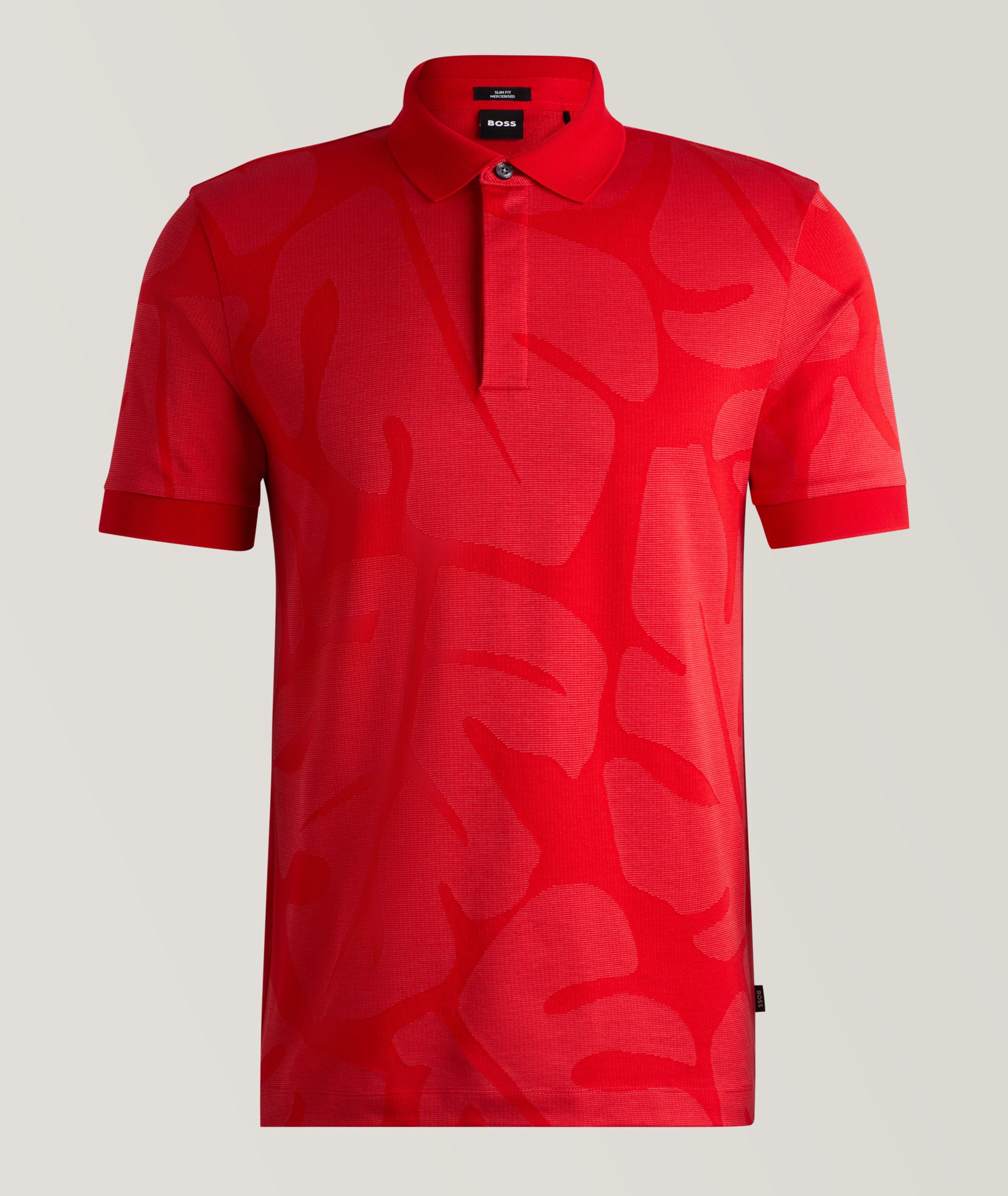 All-Over Monstera Leaf Cotton Polo image 0