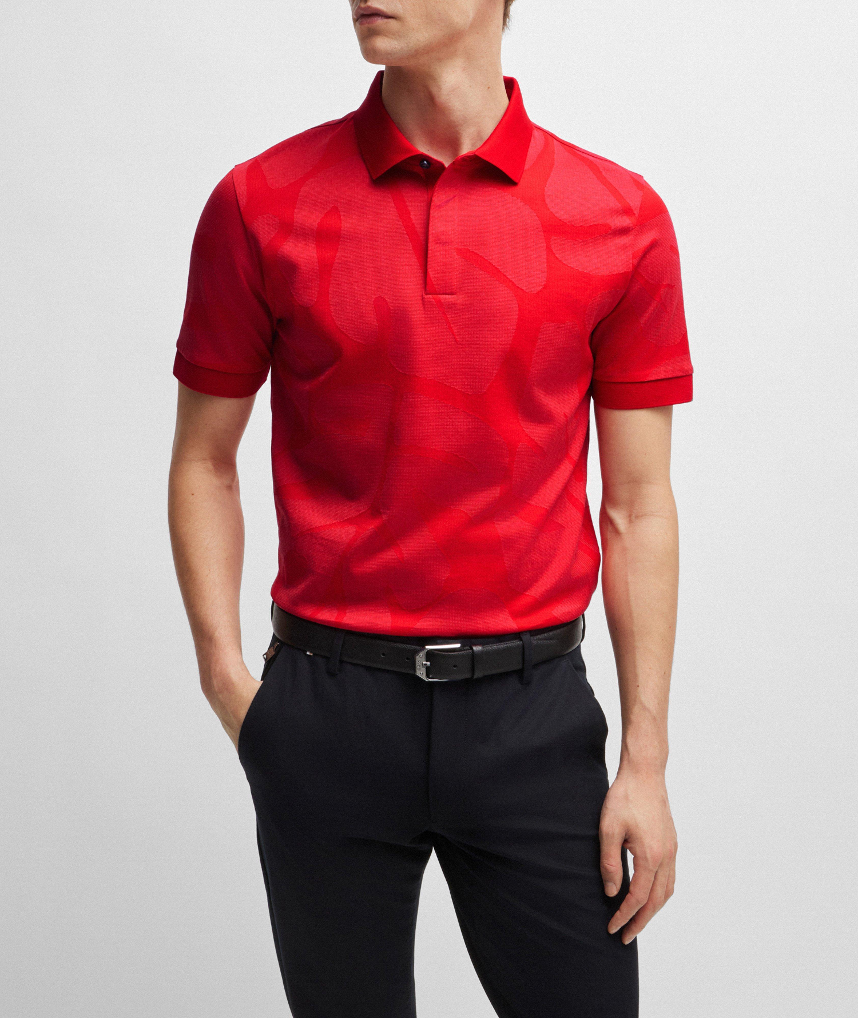 All-Over Monstera Leaf Cotton Polo image 1