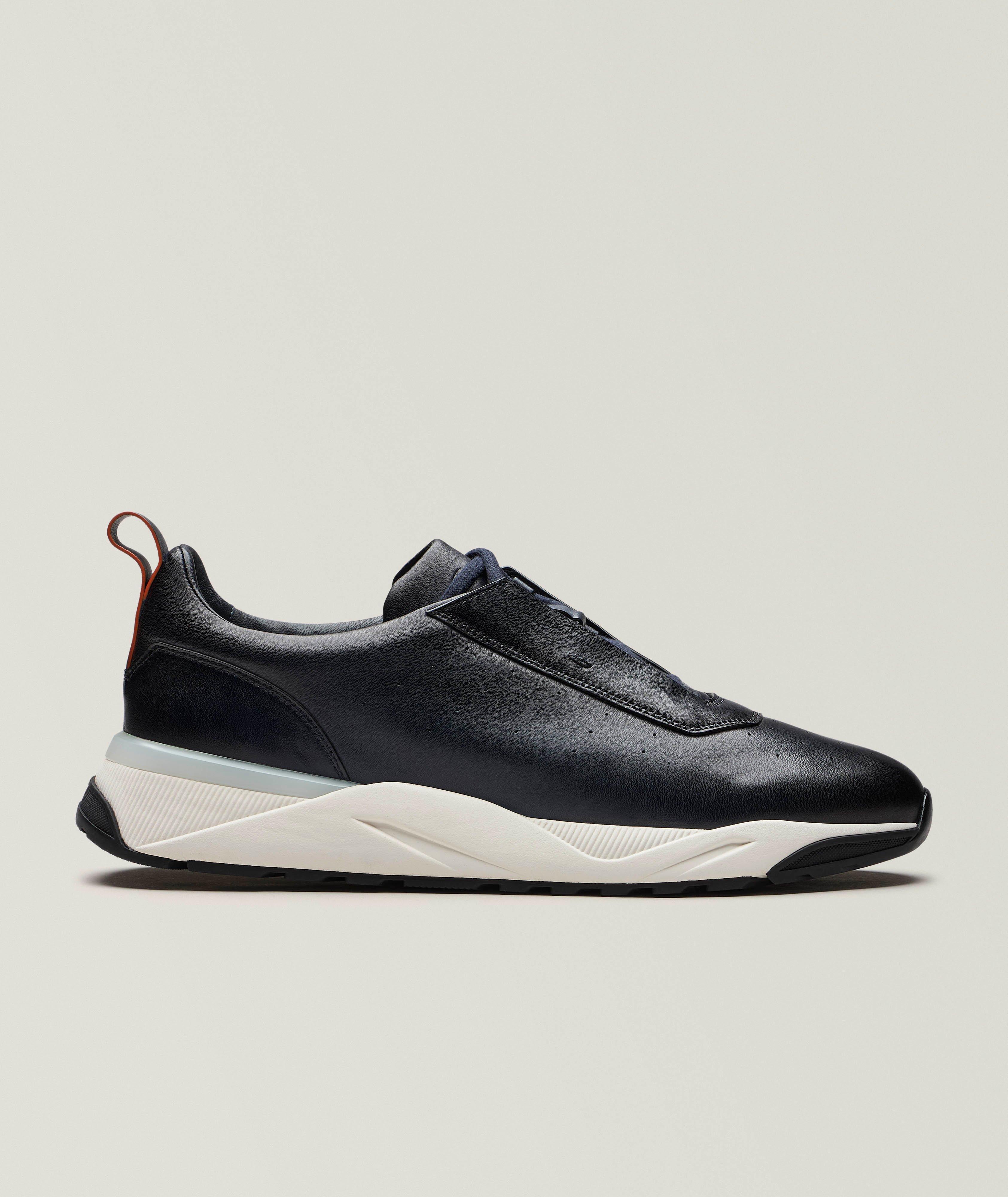 Soft Burnished Leather Sneakers