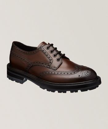 Prada Brushed Leather Derby Brogues | Dress Shoes | Harry Rosen