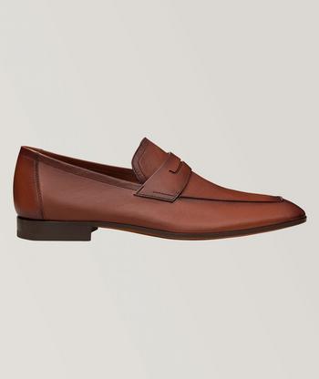 Ferragamo Desio Gancio Ornament Pebbled Leather Loafers