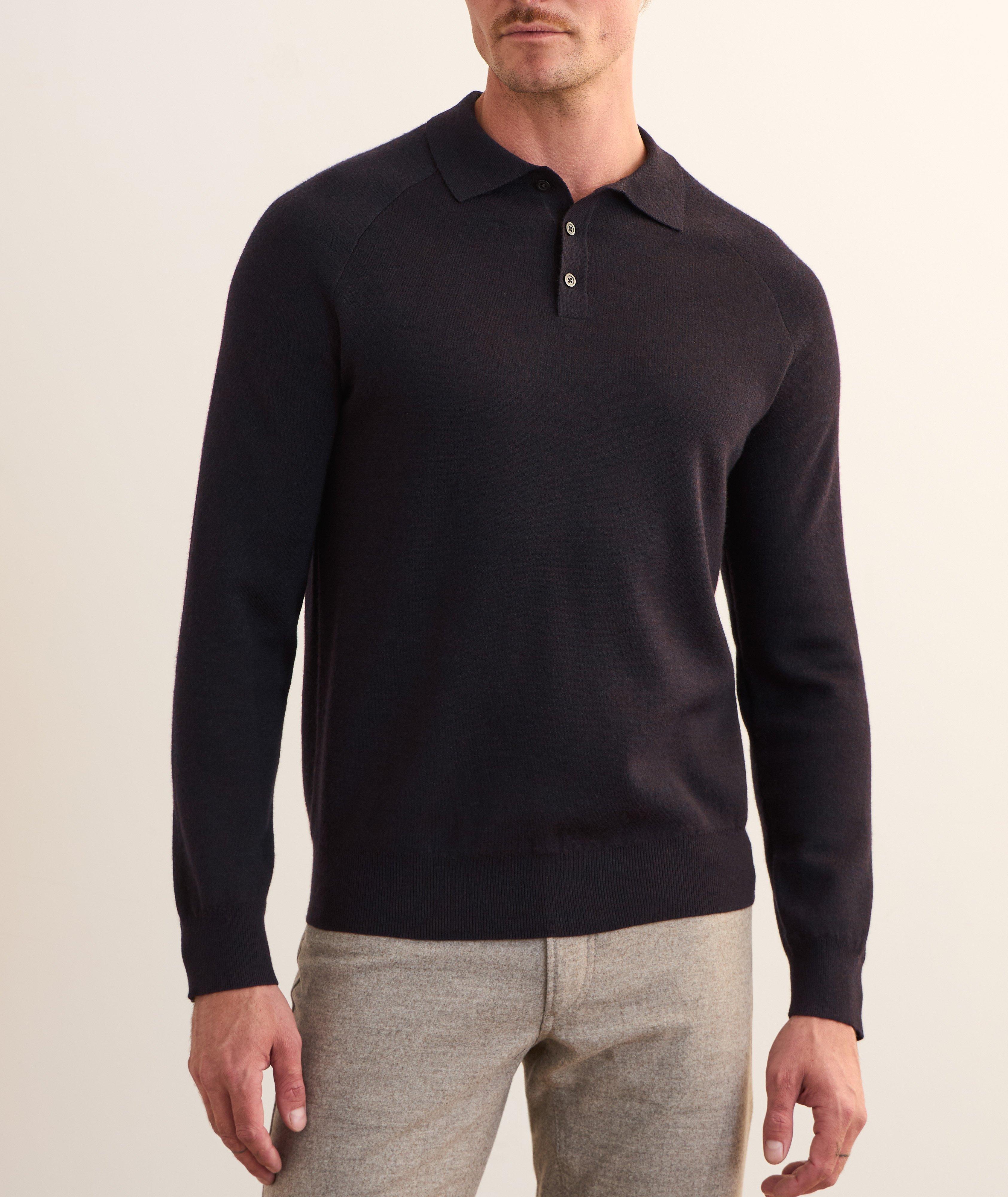 Double Face Raglan Polo Sweater image 1