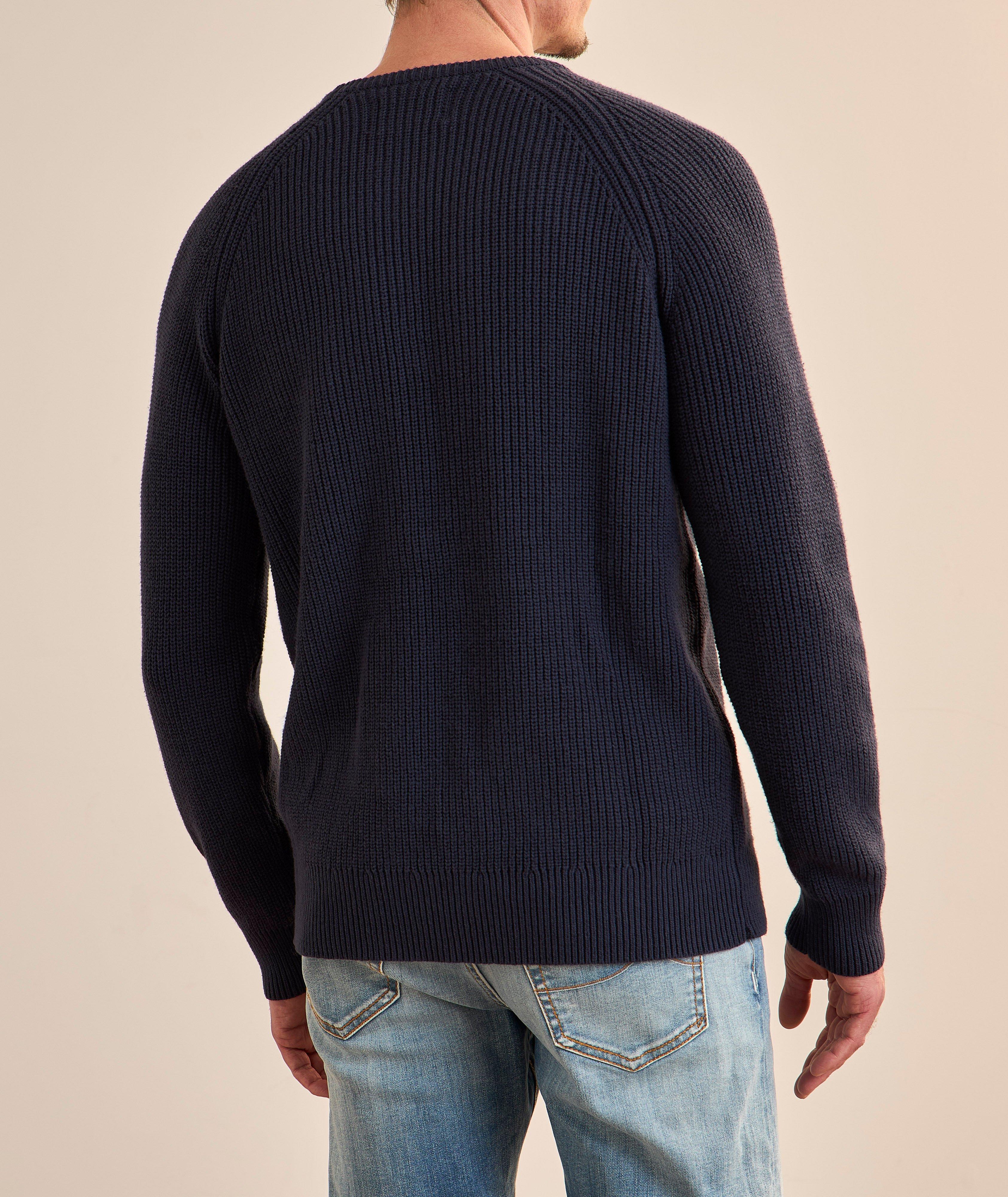 Cotton-Blend Raglan Fisherman Sweater image 2