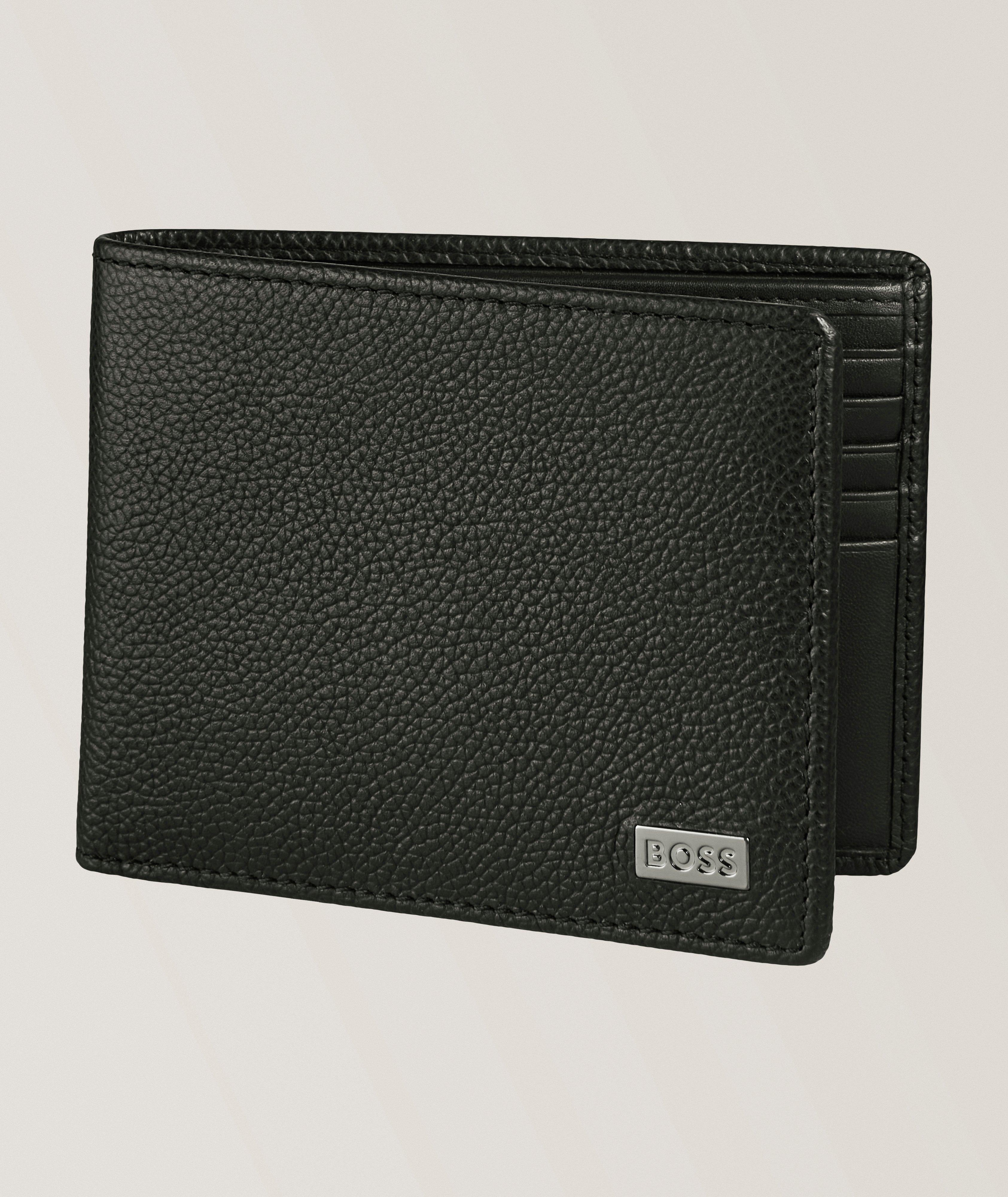BOSS Grained Leather Bifold Wallet