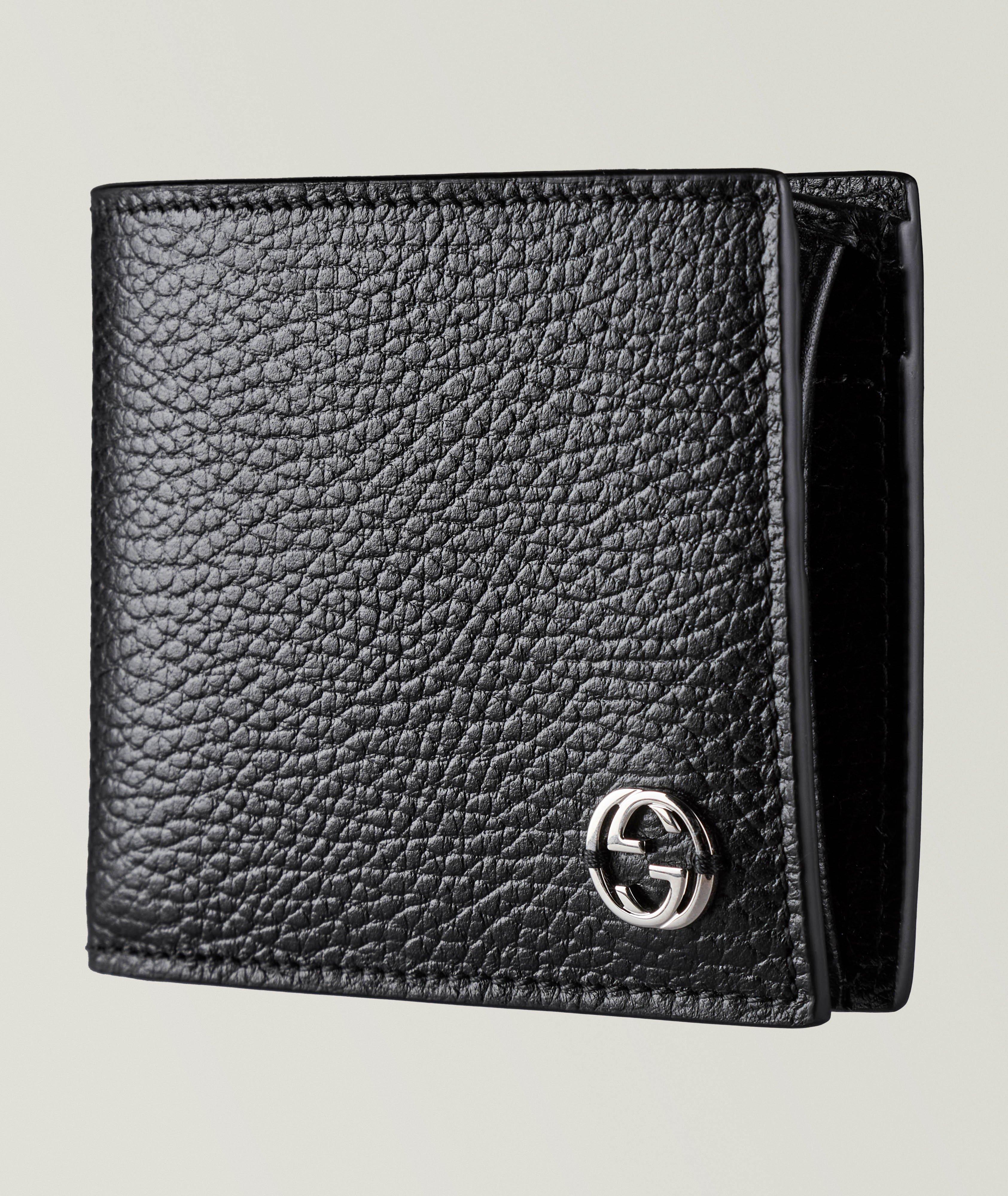Gucci Pebbled Leather Bifold Pocket Wallet  