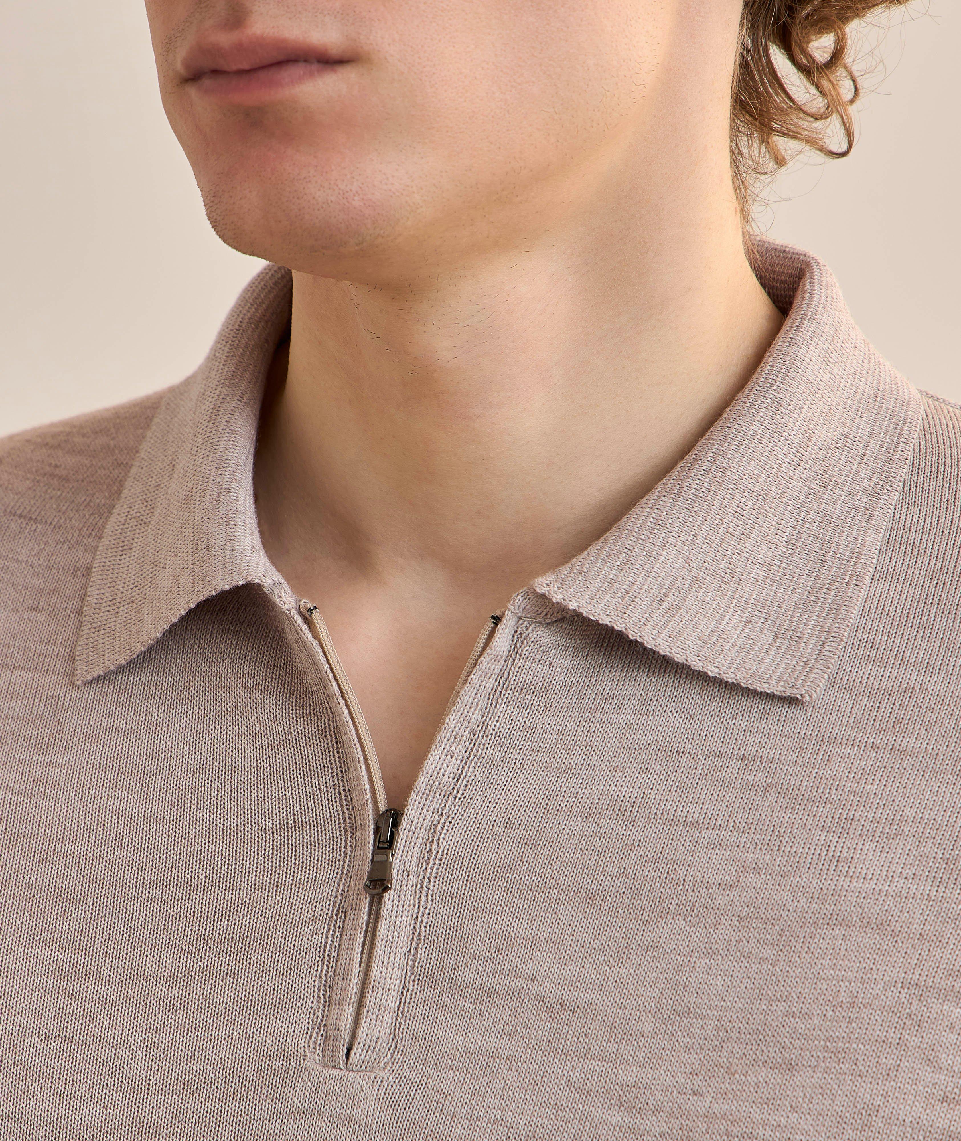 Merino Quarter-Zip Polo Sweater image 3