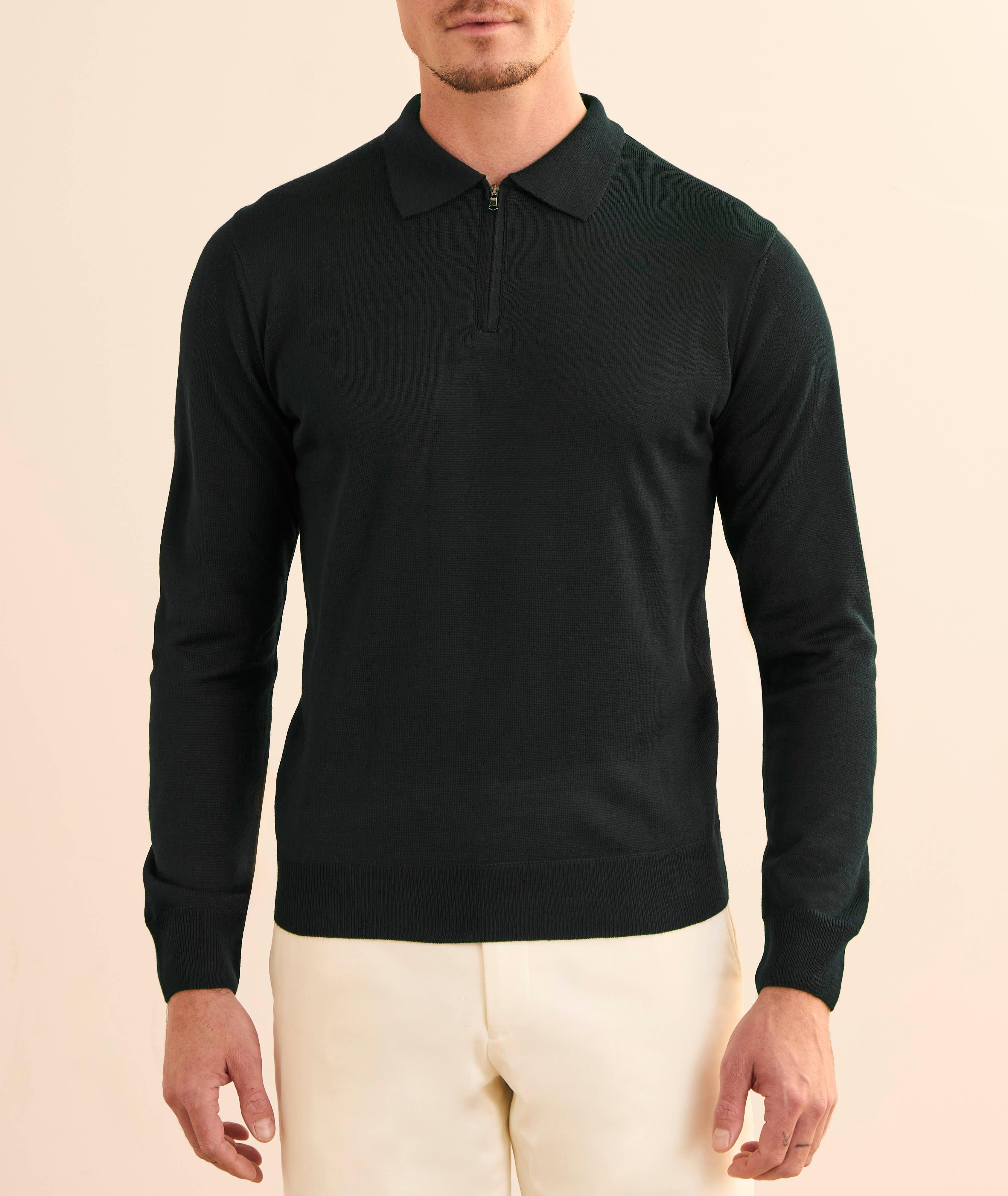 Wool-Blend Zip Polo image 1