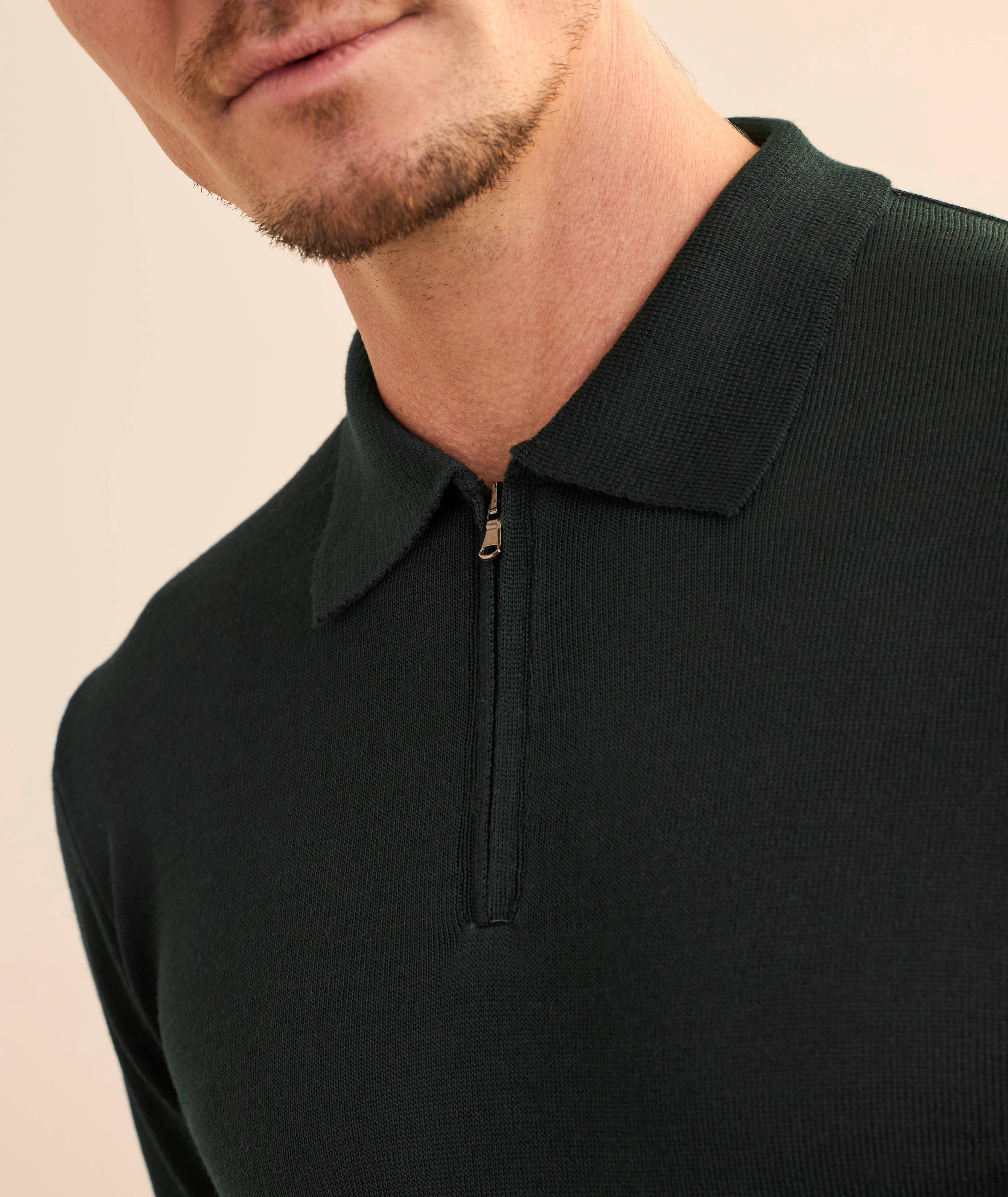 Wool-Blend Zip Polo image 3