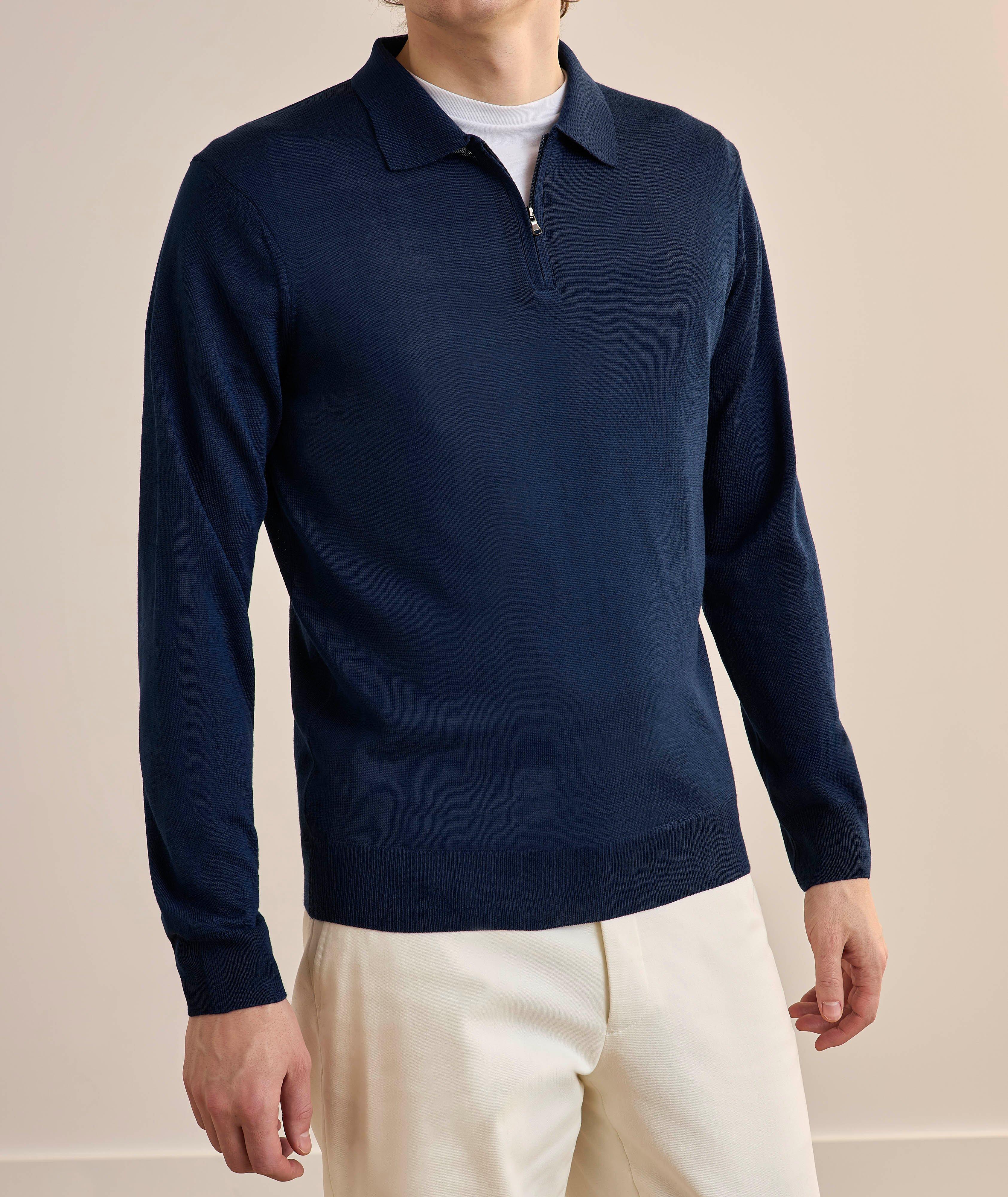 Wool-Blend Zip Polo image 1