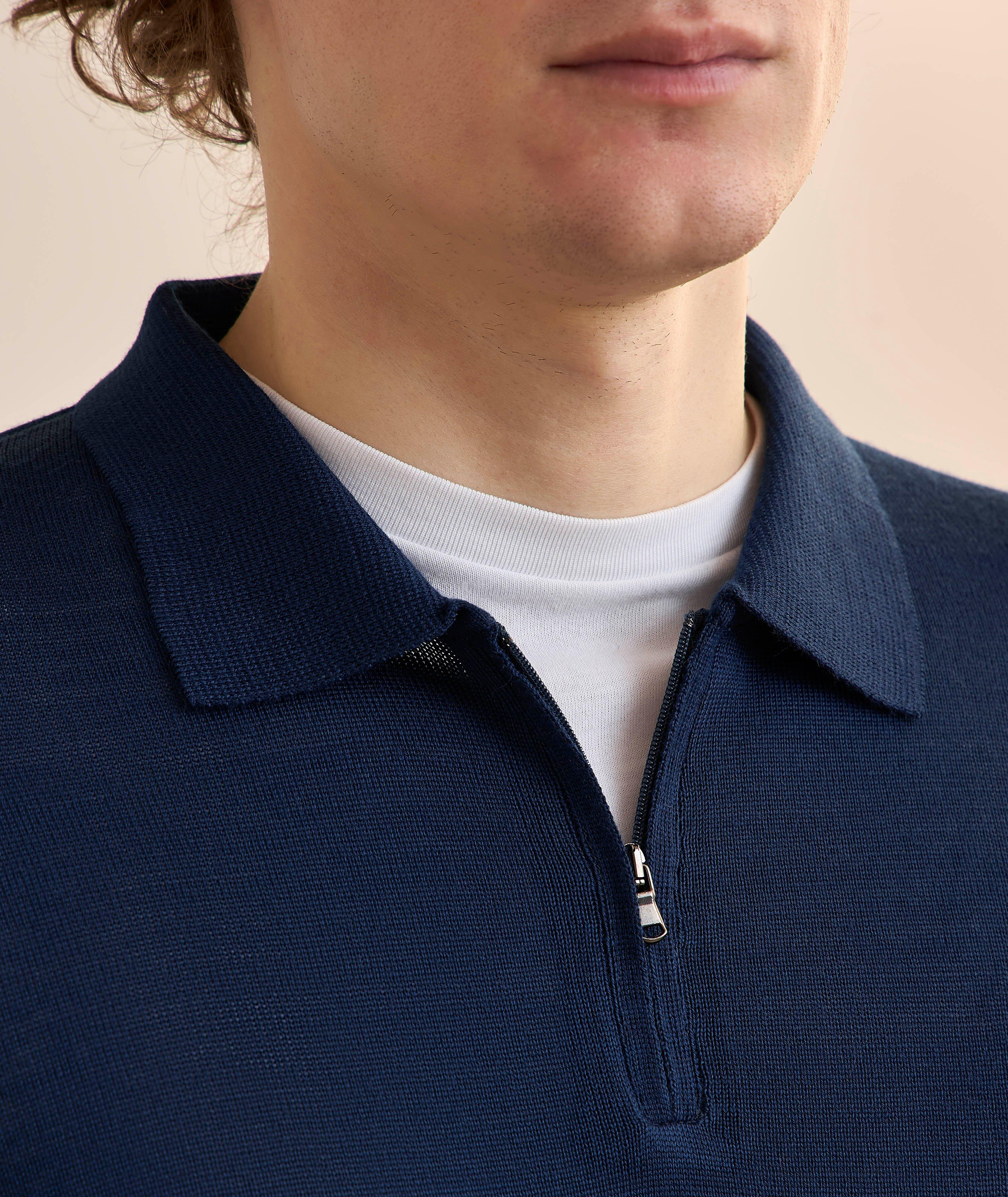 Wool-Blend Zip Polo image 3