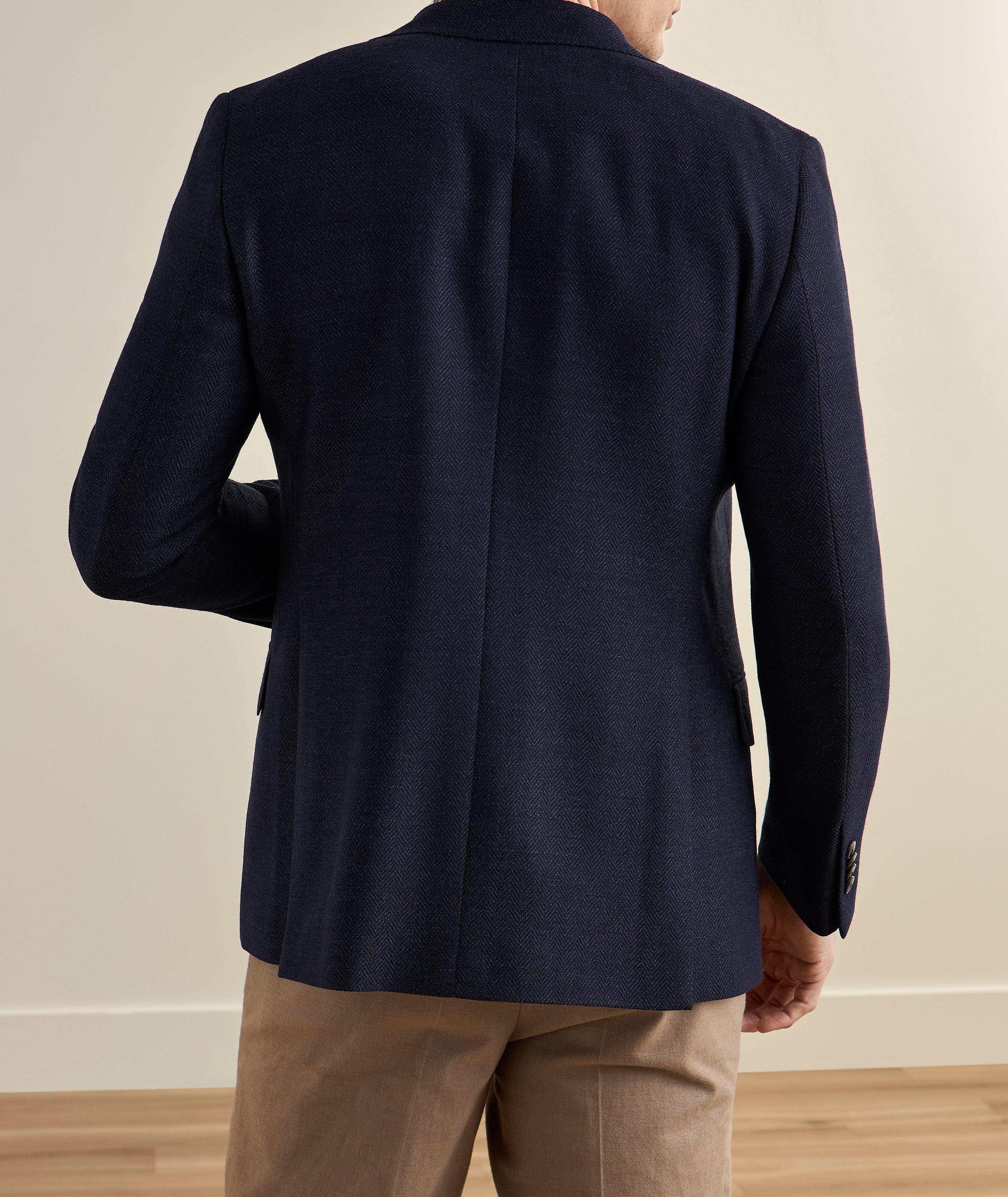 Bowie Herringbone Stretch-Wool Sport Jacket image 2