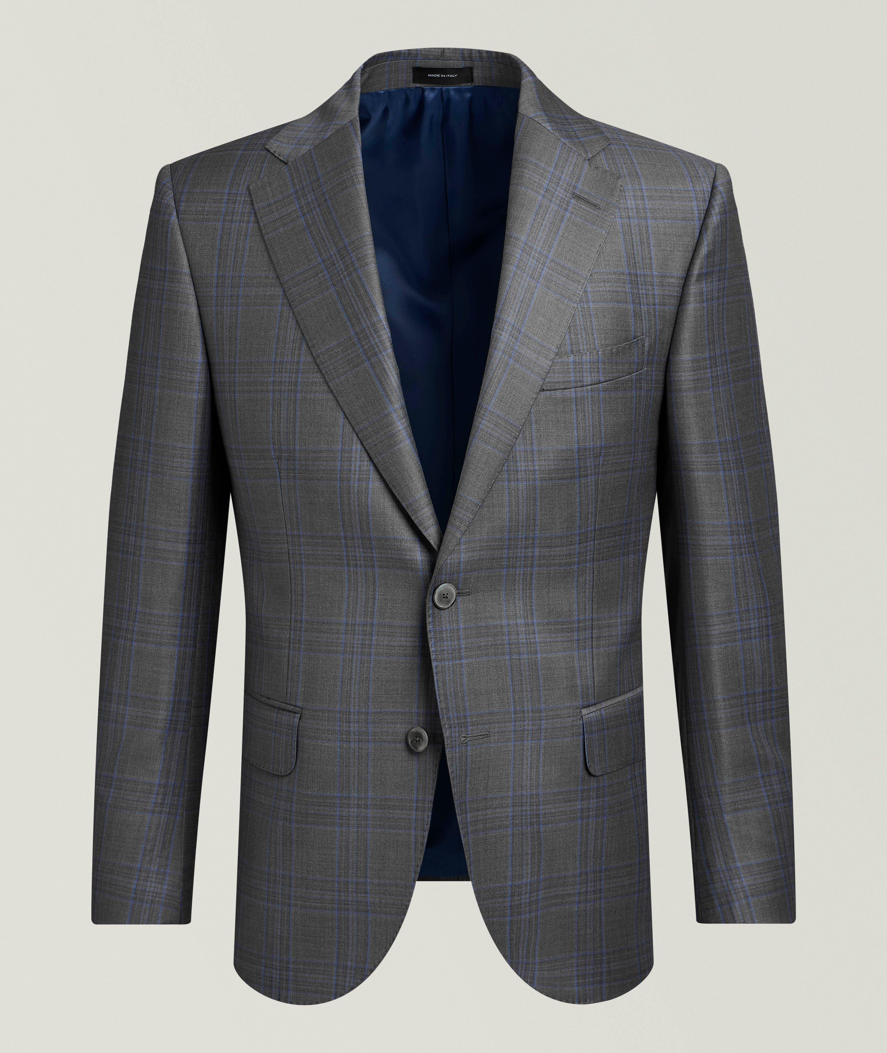 Harry Rosen Bowie Windowpane Virgin Wool Sport Jacket