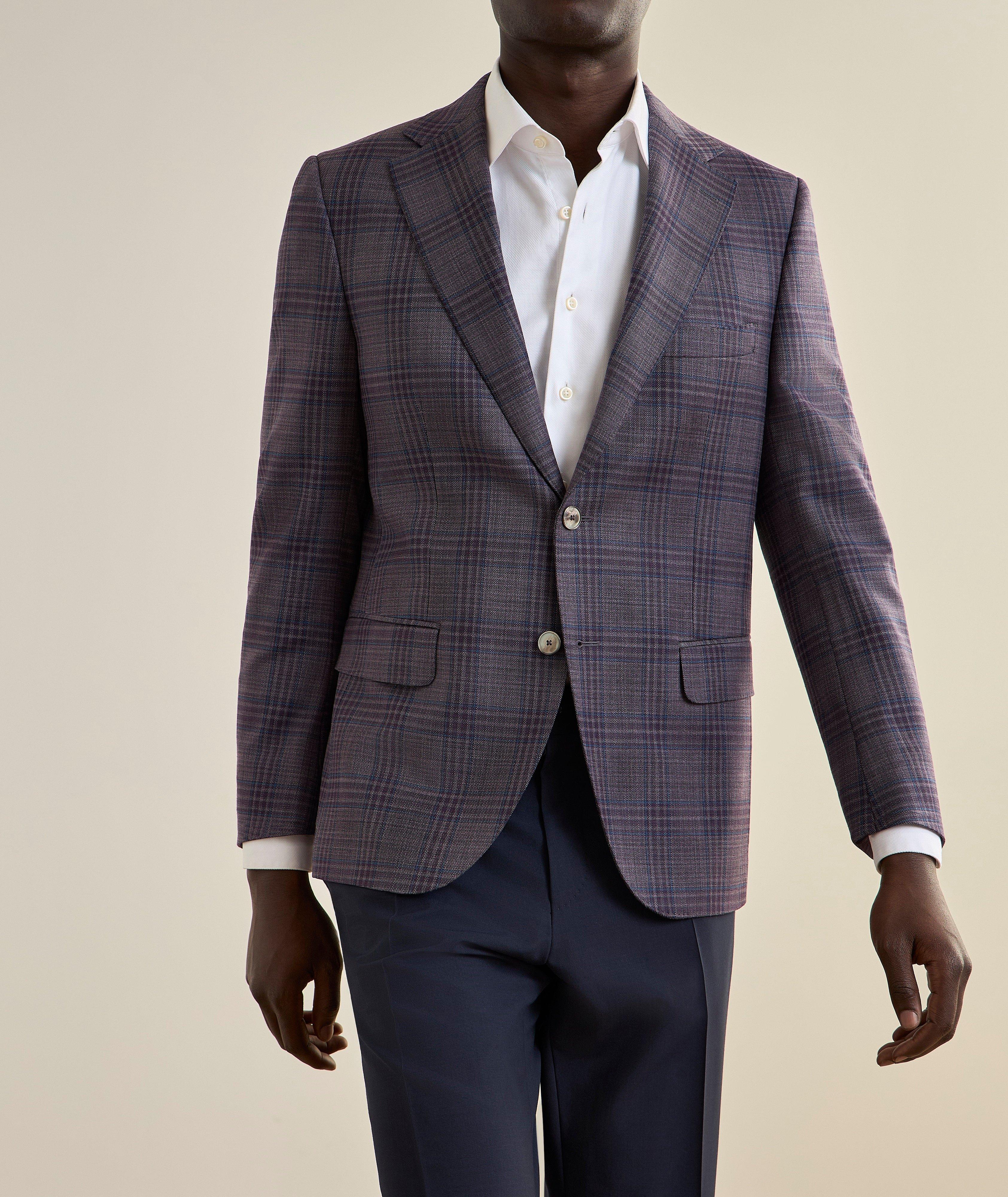 Bowie Stretch-Wool Plaid Sport Jacket image 1