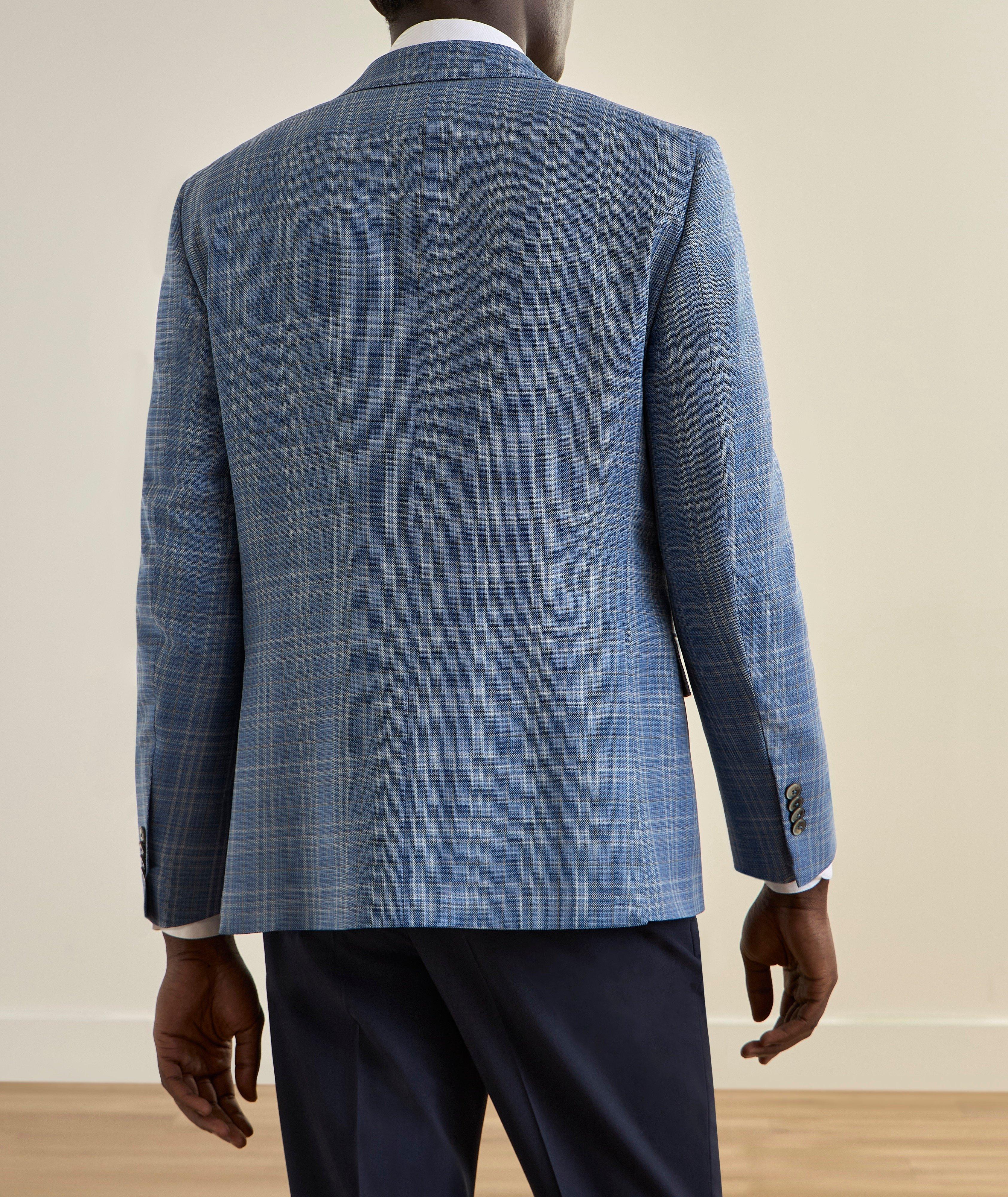 Bowie Stretch-Wool Plaid Sport Jacket image 2