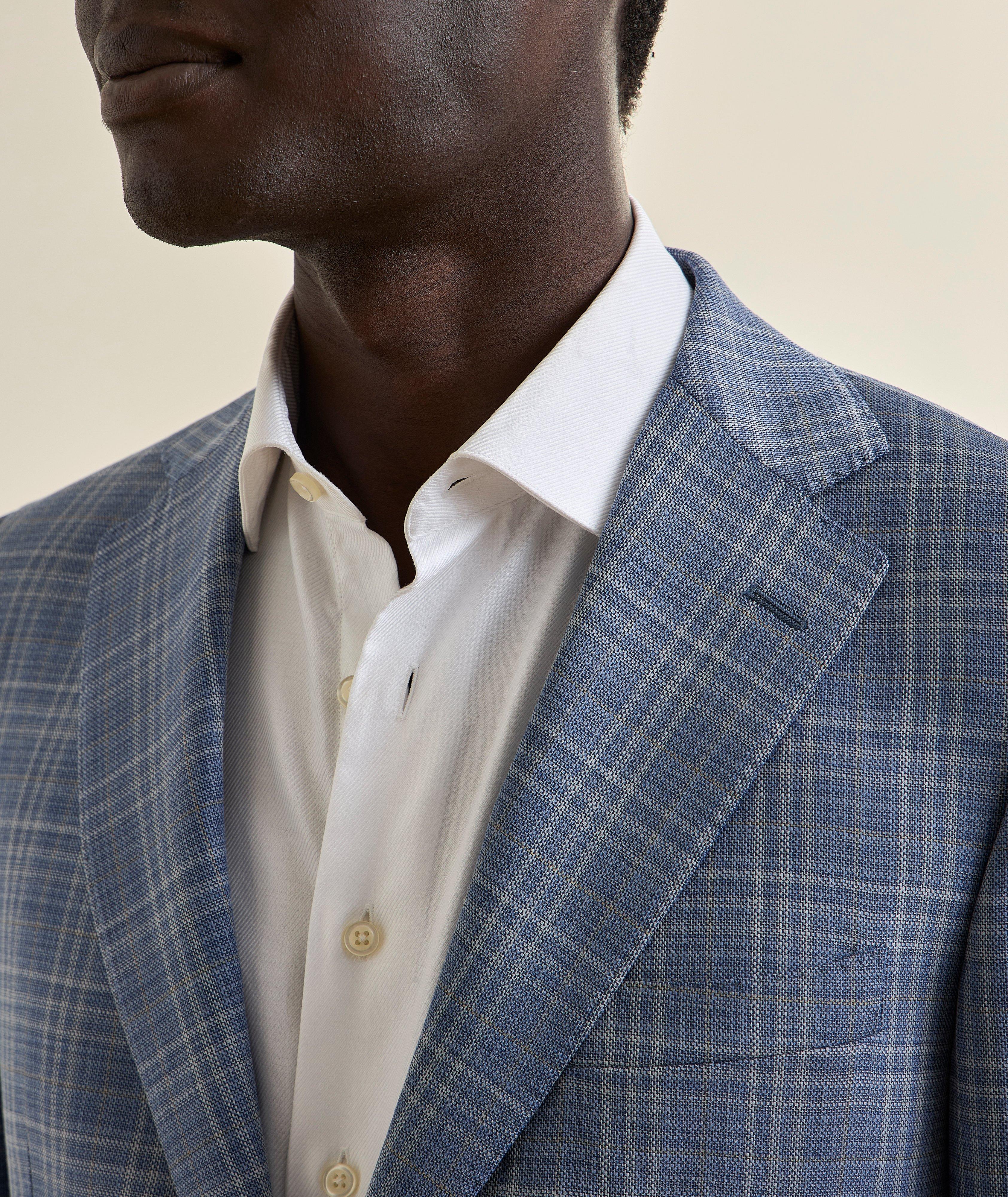 Bowie Stretch-Wool Plaid Sport Jacket image 3